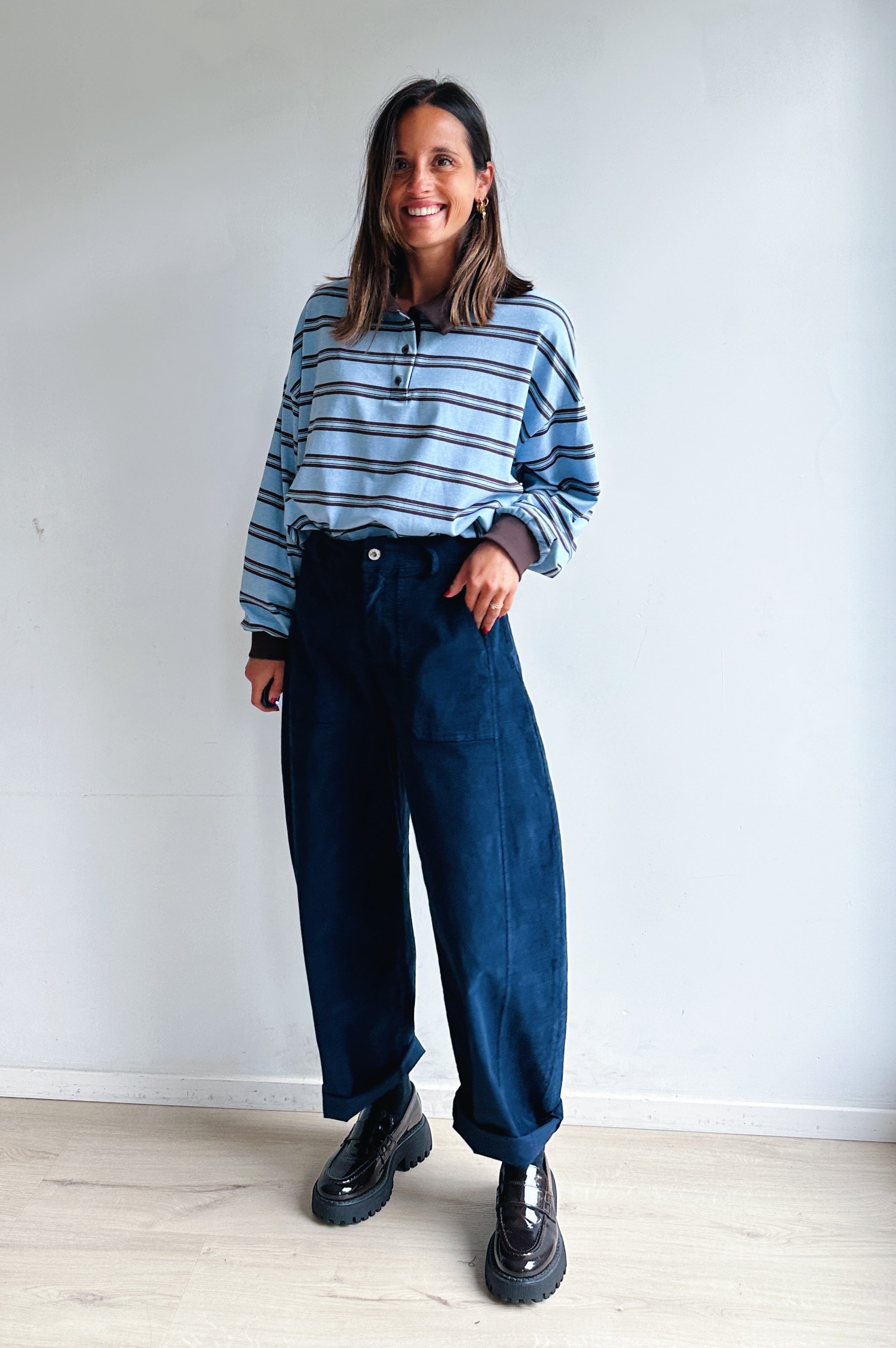 Bo barrel jeans marine corduroy