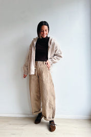 Bo barrel jeans beige corduroy