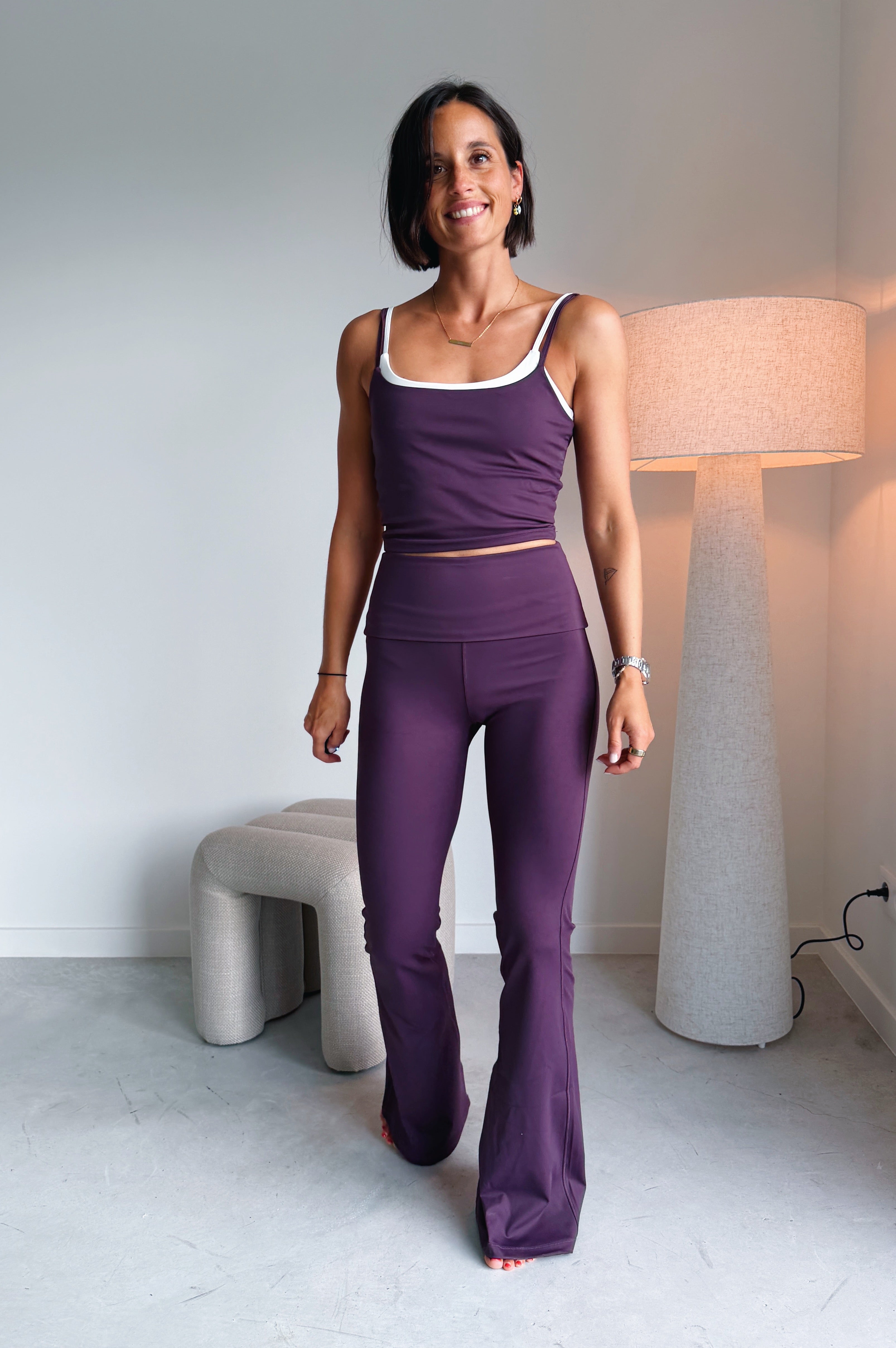 Bruna flared legging Mulberry Wine