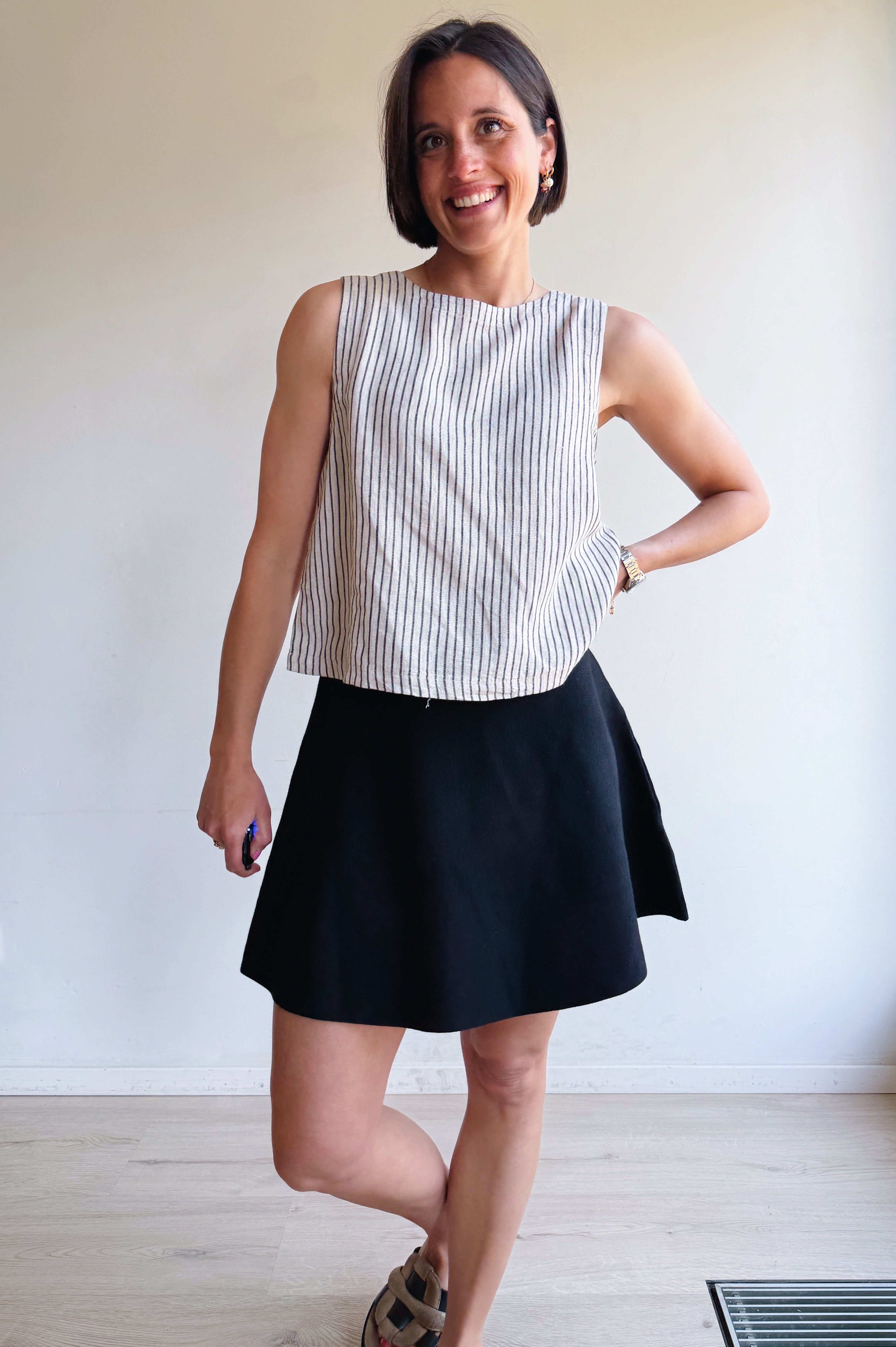 Falakka linnen top beige