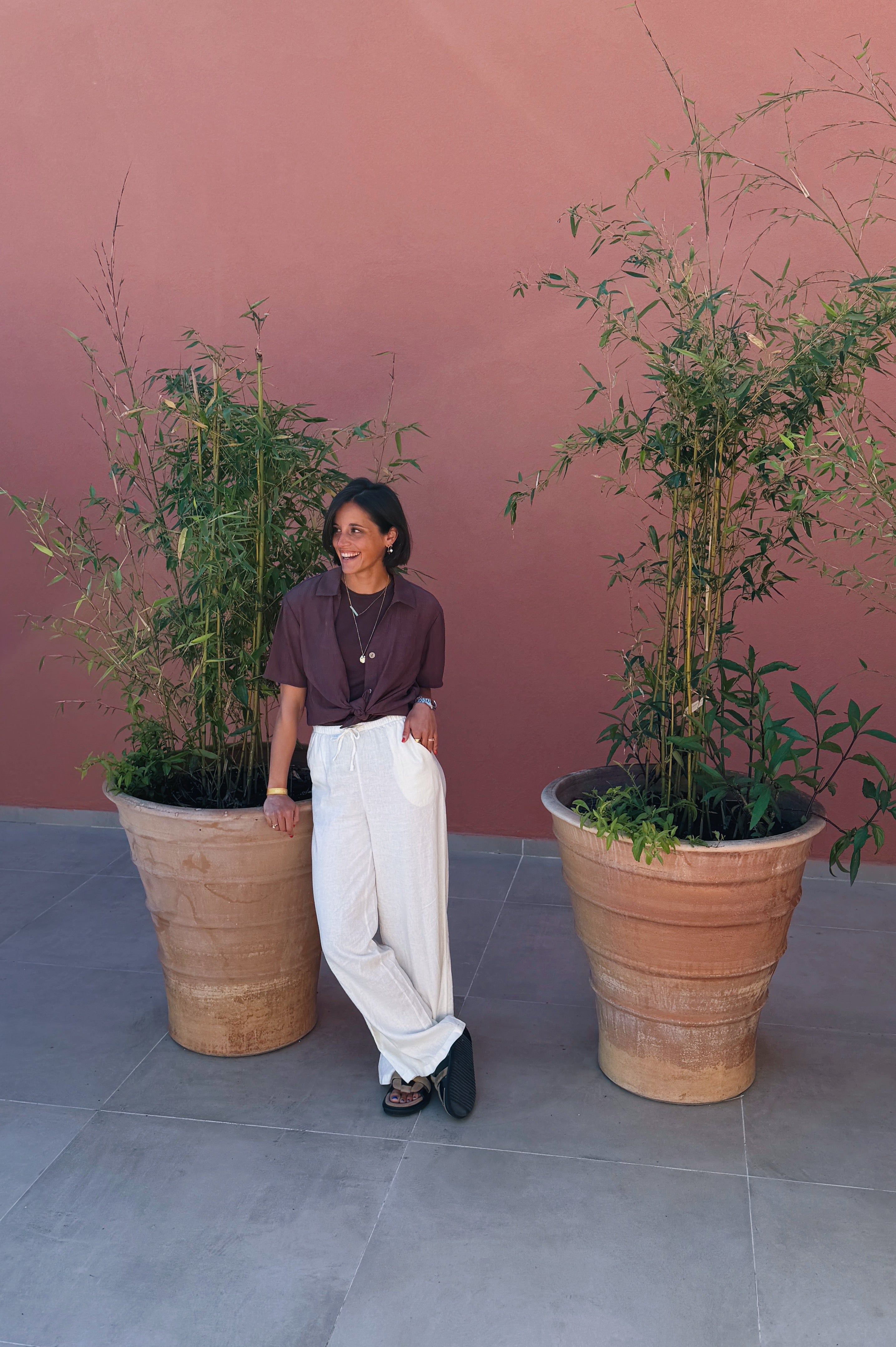 Falakka linen trousers pink
