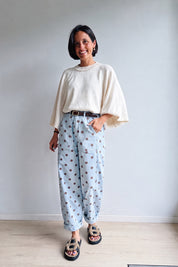 Flea barrel broek lichtblauw