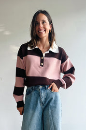 Olivia pull bruin roze