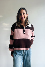 Olivia pull bruin roze