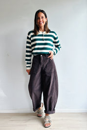 Bo barrel jeans bruin corduroy