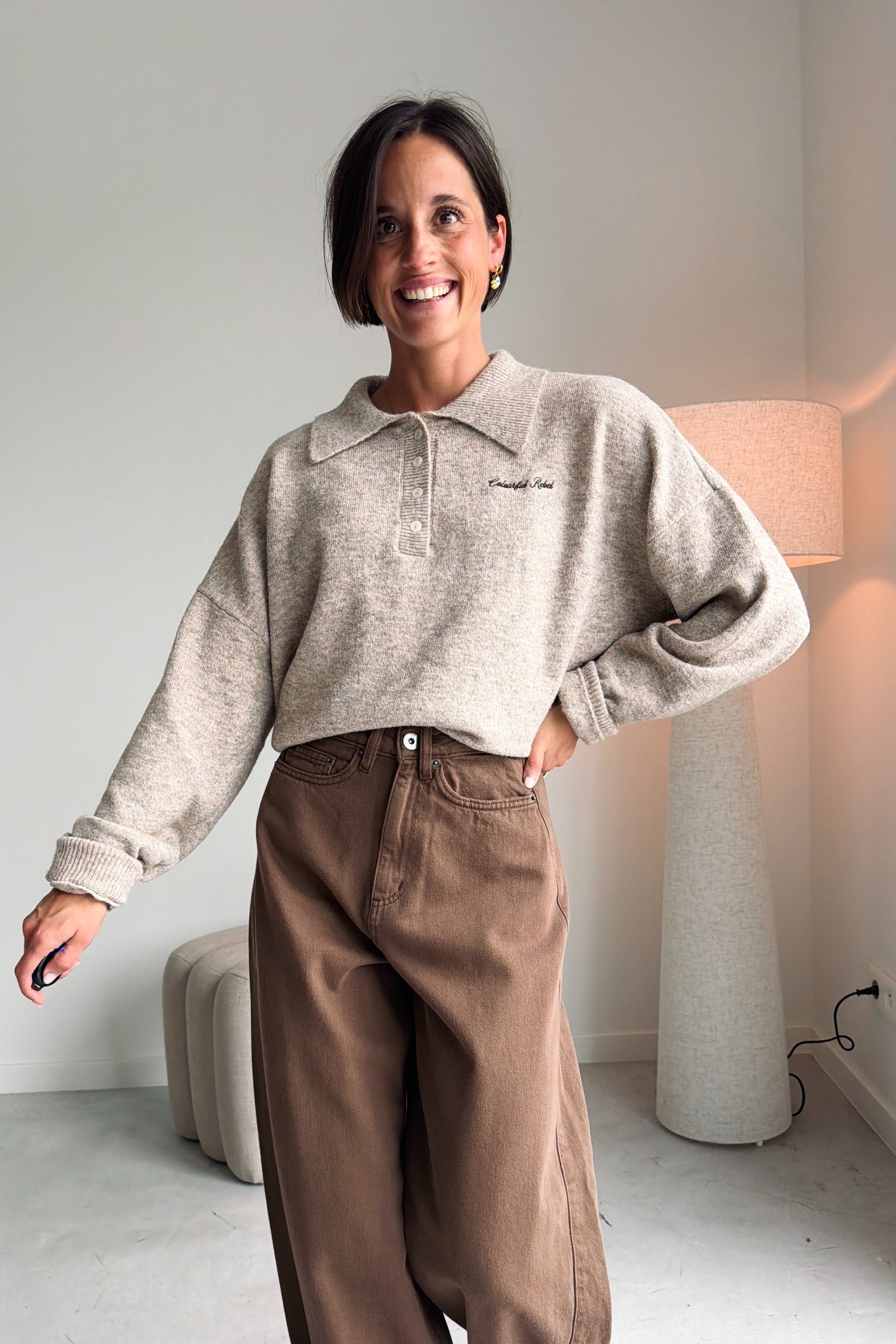 Linsey polo pull beige