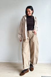 Bo barrel jeans beige corduroy