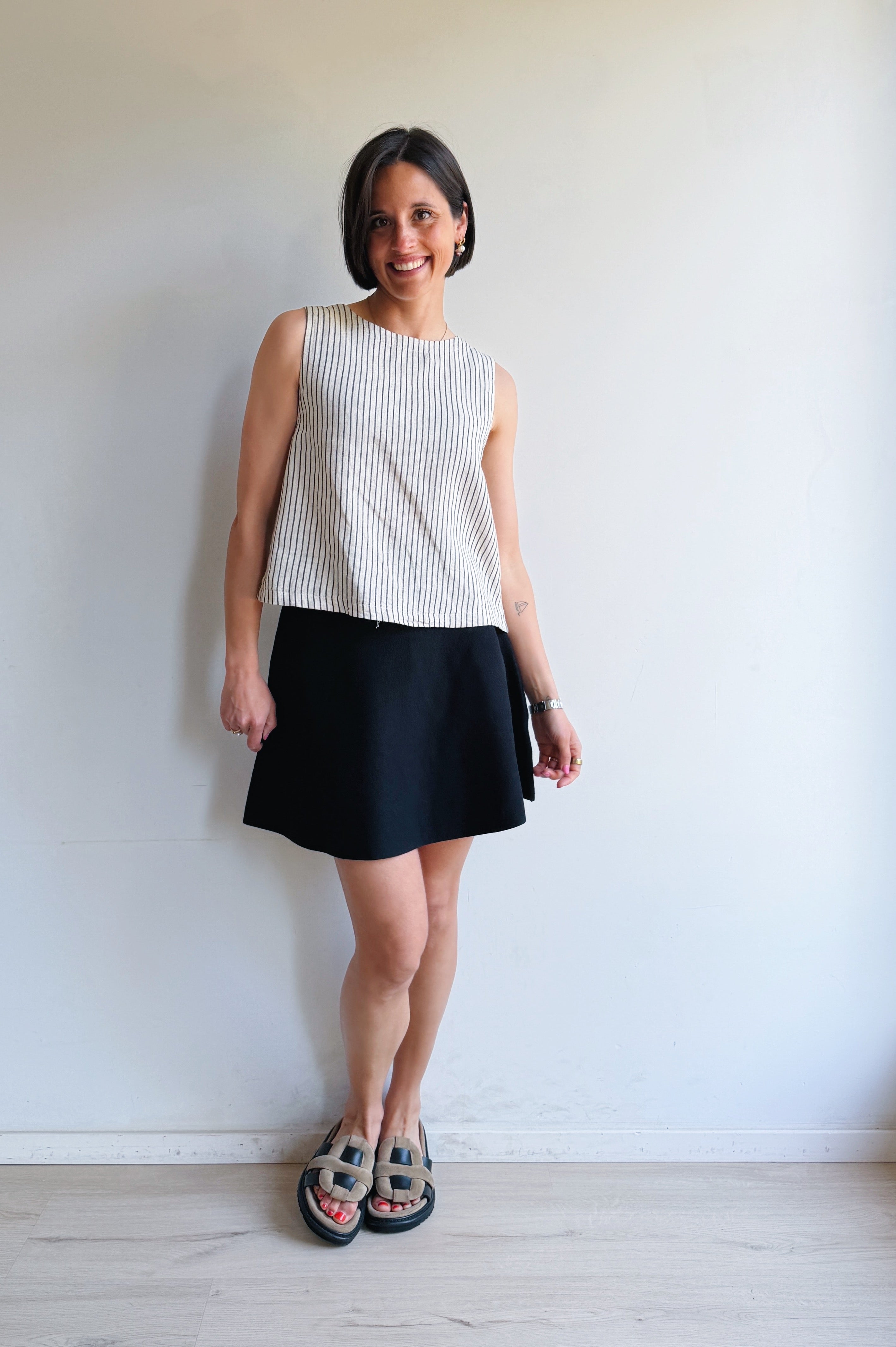 Falakka linnen top beige