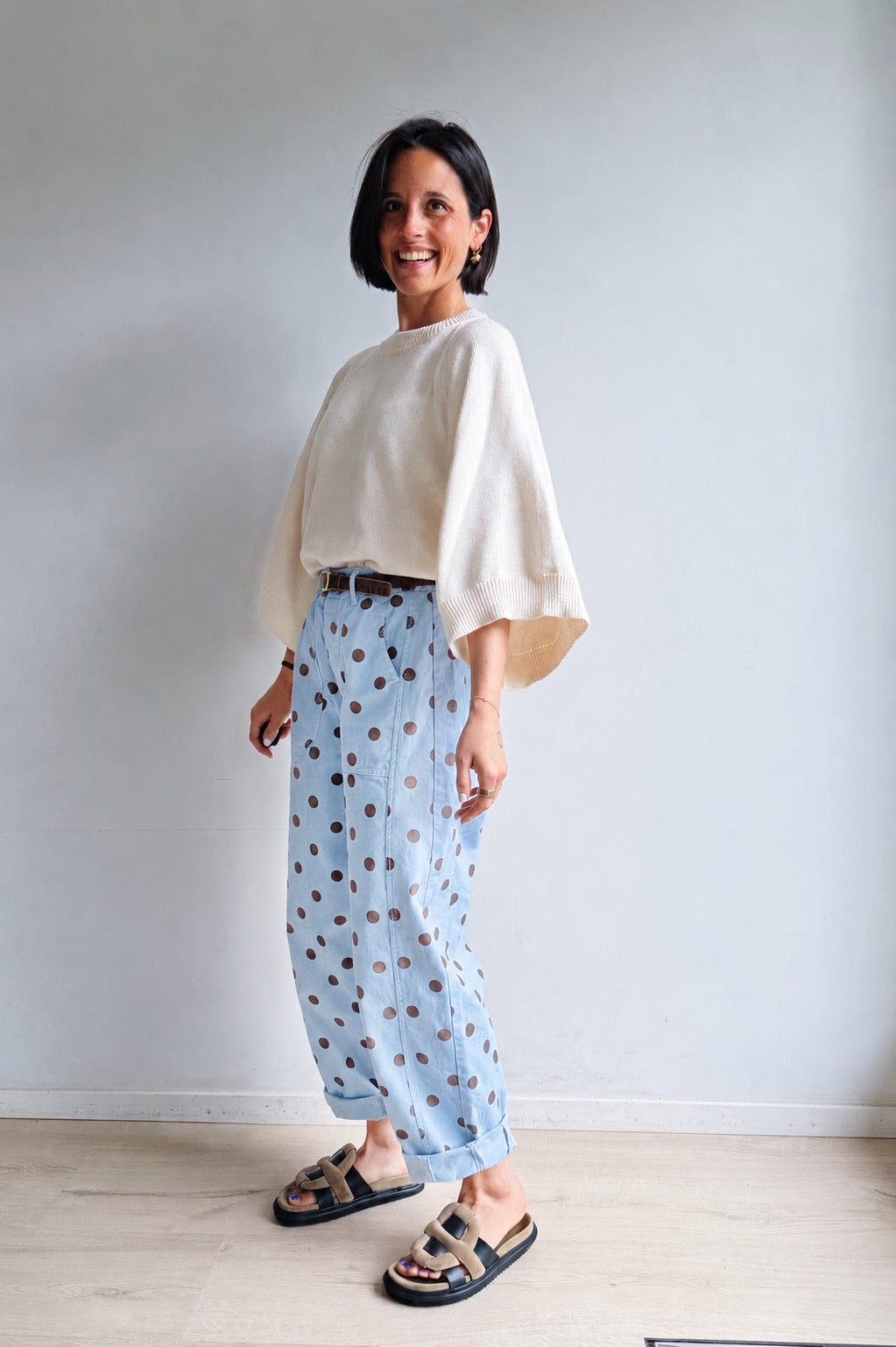 Flea barrel broek lichtblauw
