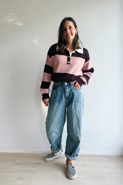 Olivia pull bruin roze