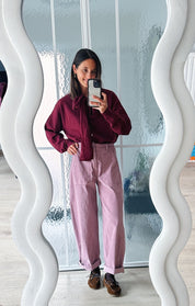 Bo barrel jeans roze corduroy