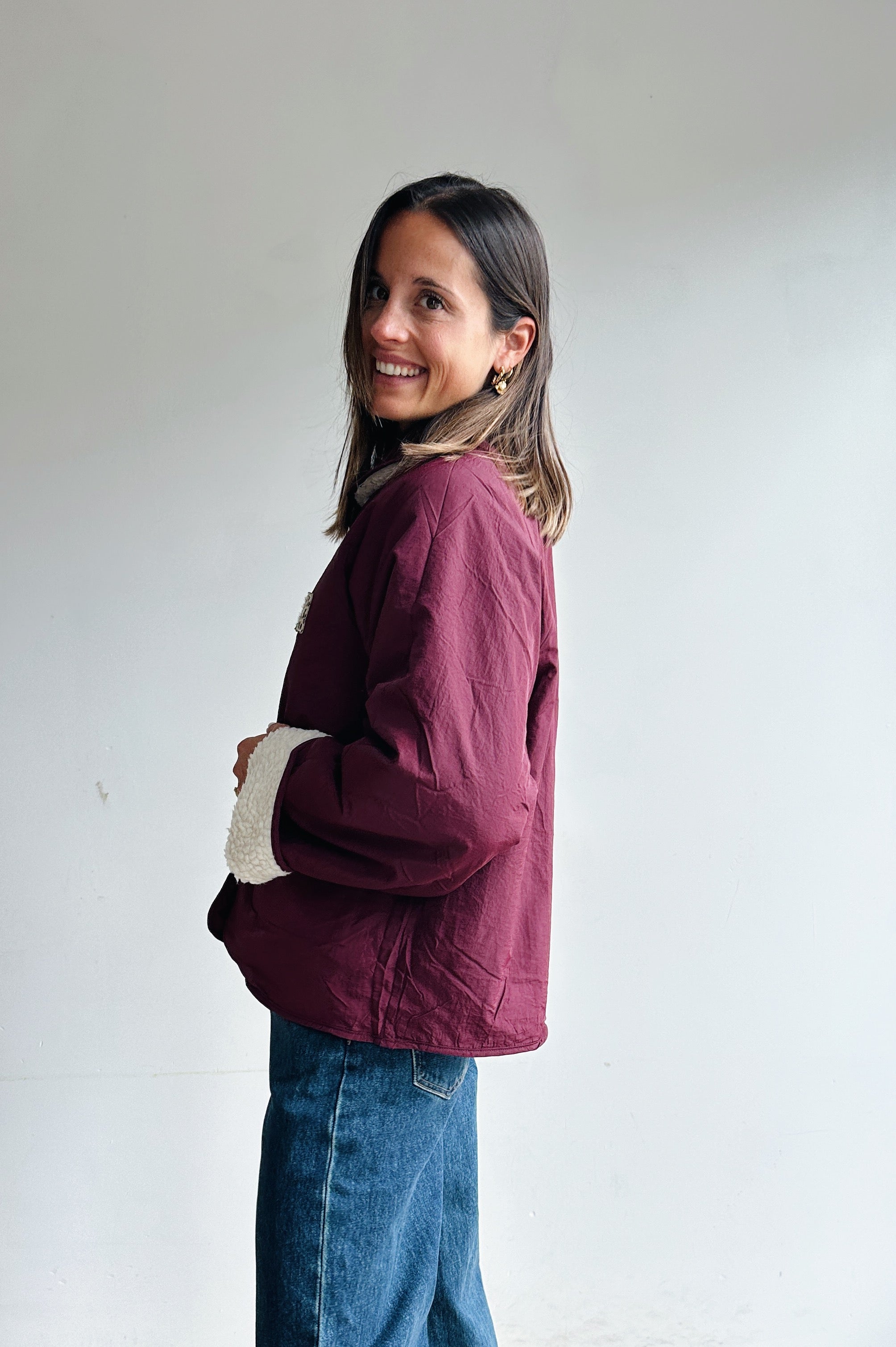 Lotta reversible jas bordeaux