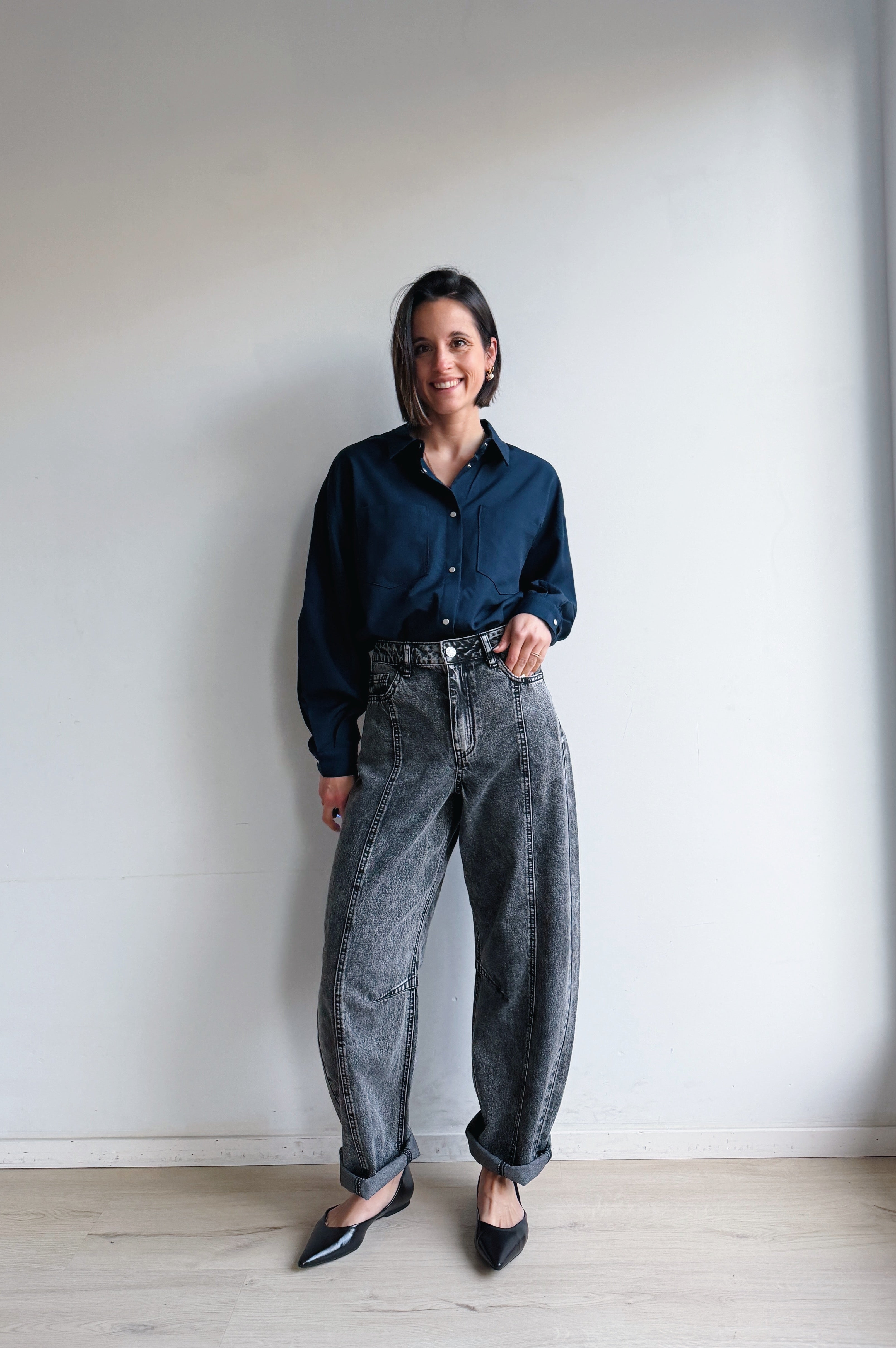 KAross barrel jeans grijs