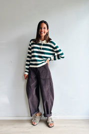Bo barrel jeans bruin corduroy