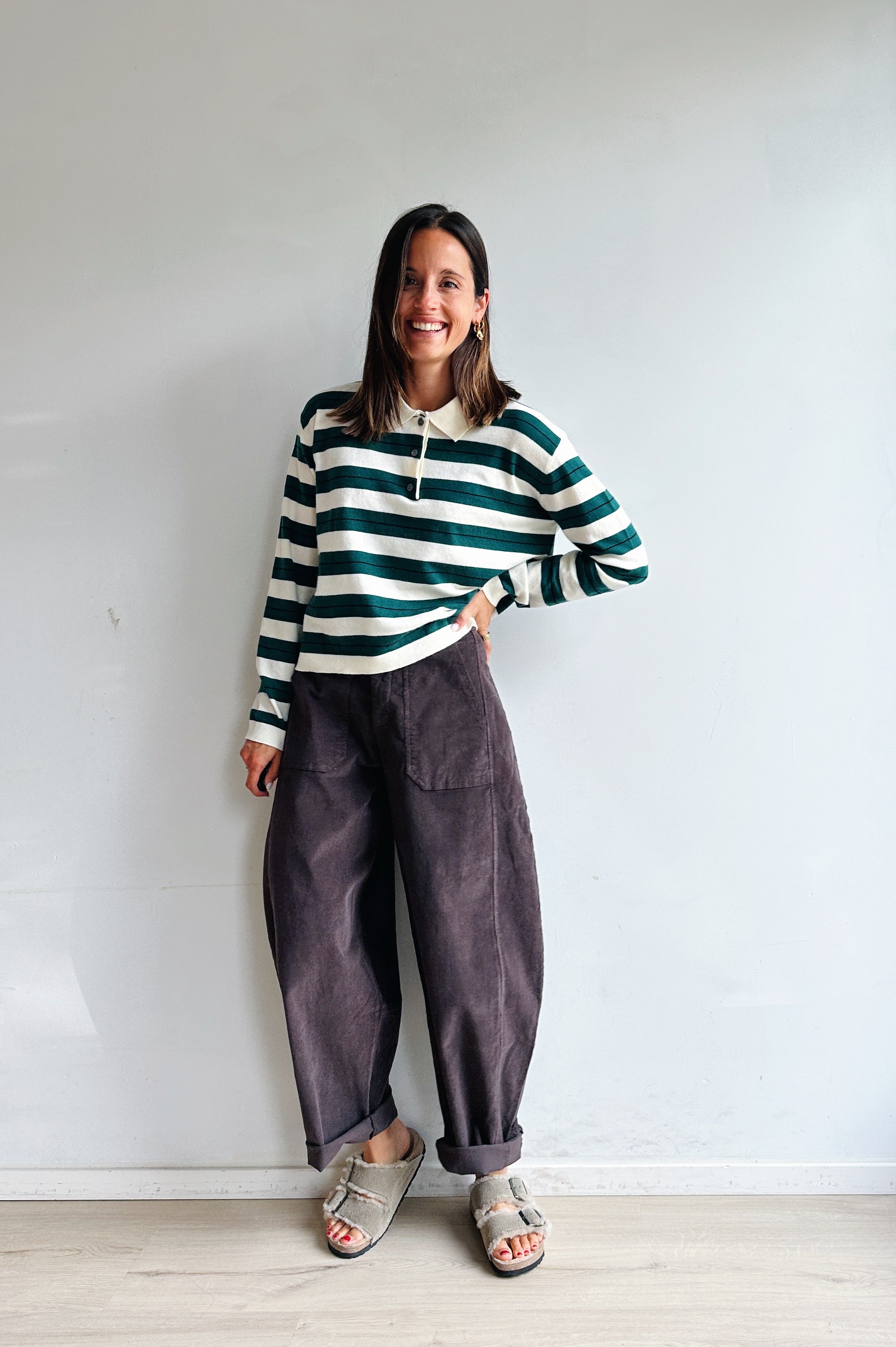 Bo barrel jeans bruin corduroy