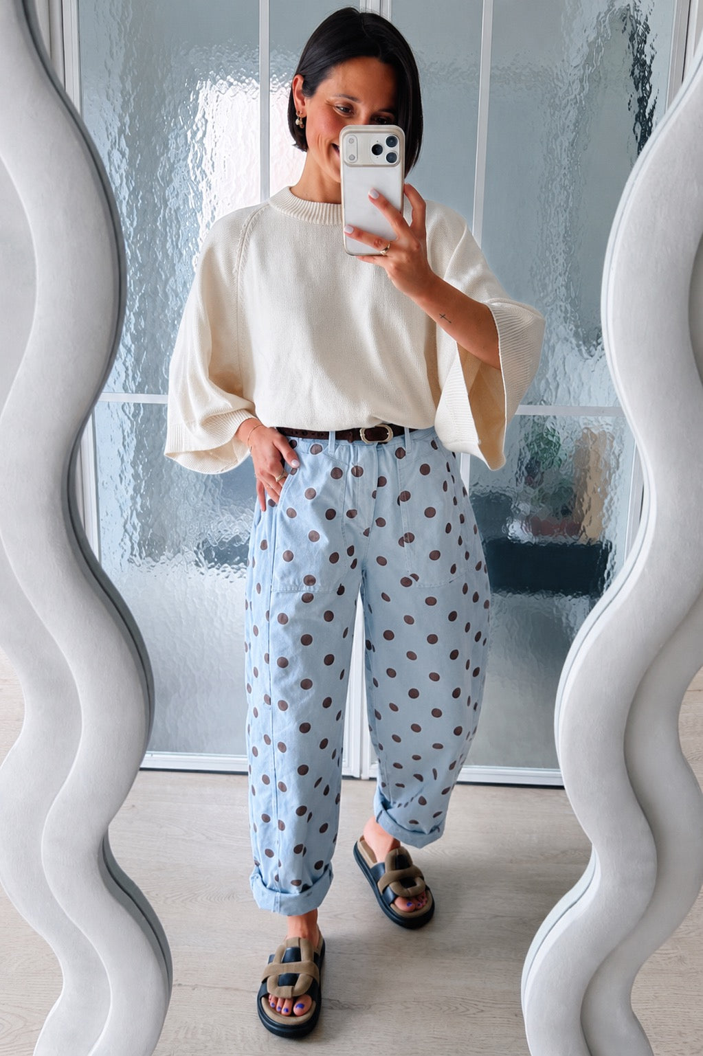 Flea barrel broek lichtblauw