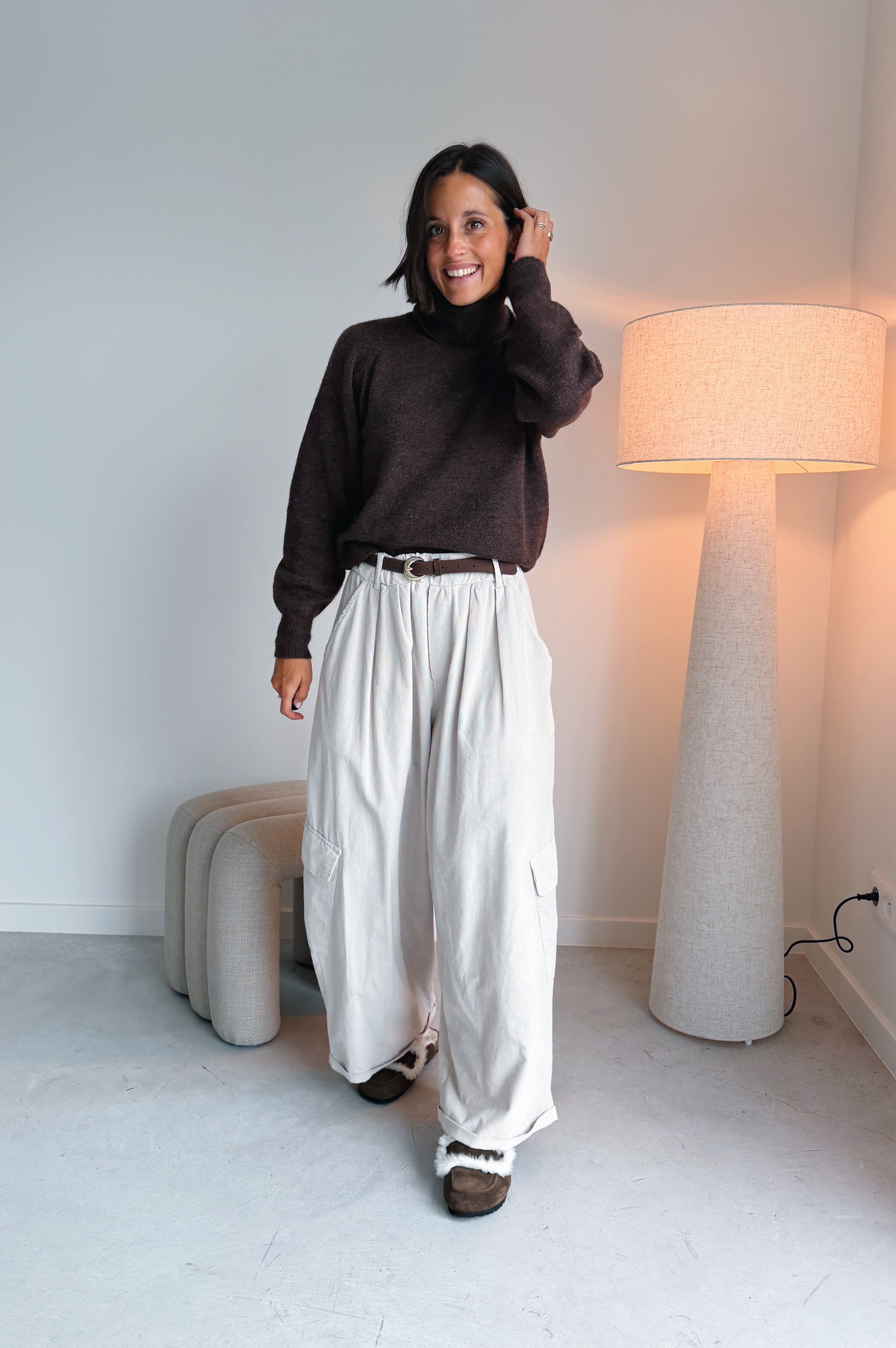 Nola cargo broek ecru