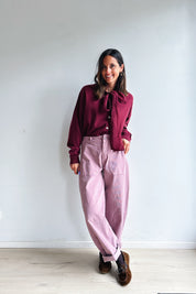 Bo barrel jeans roze corduroy