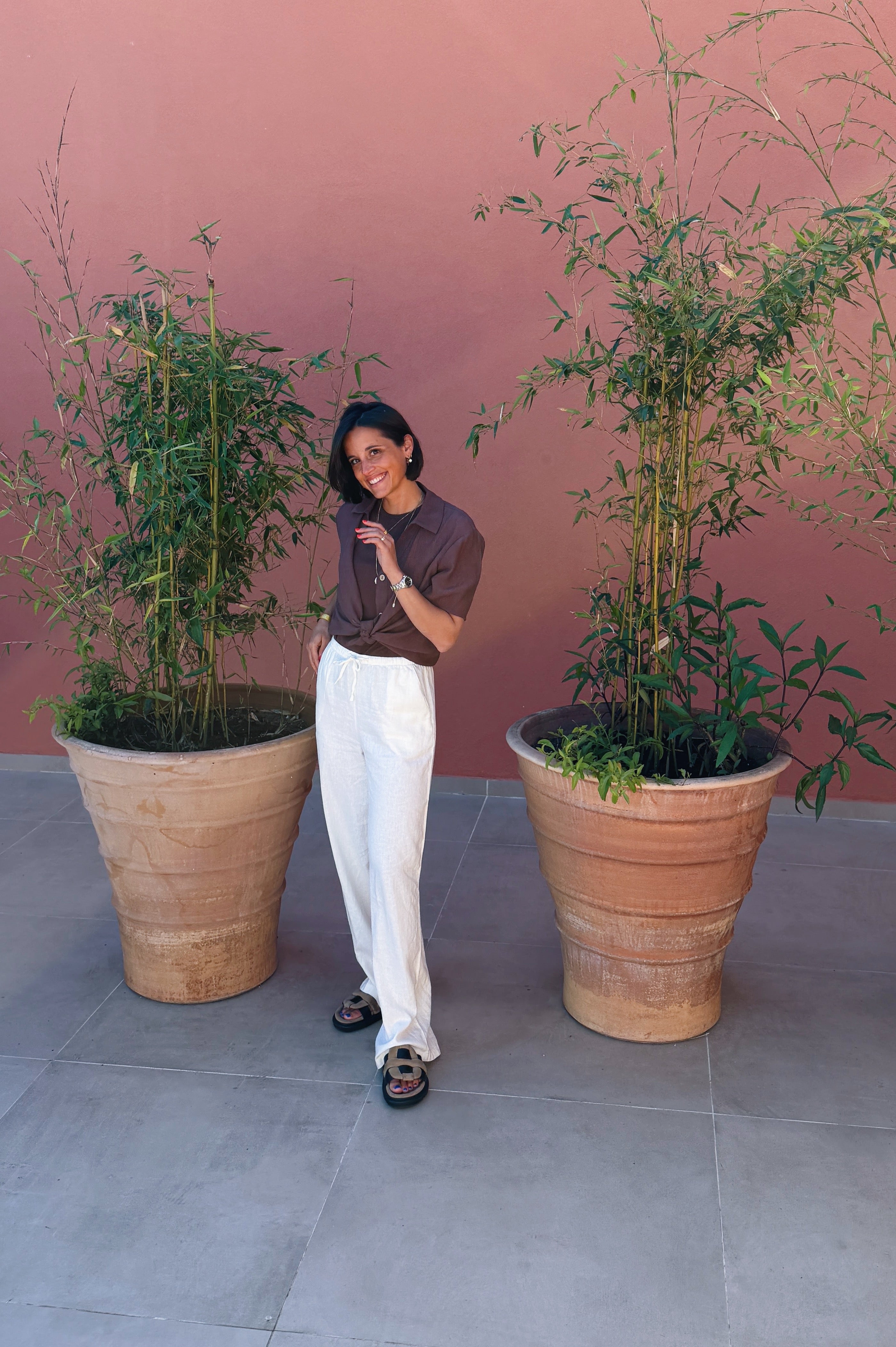 Falakka linen trousers pink