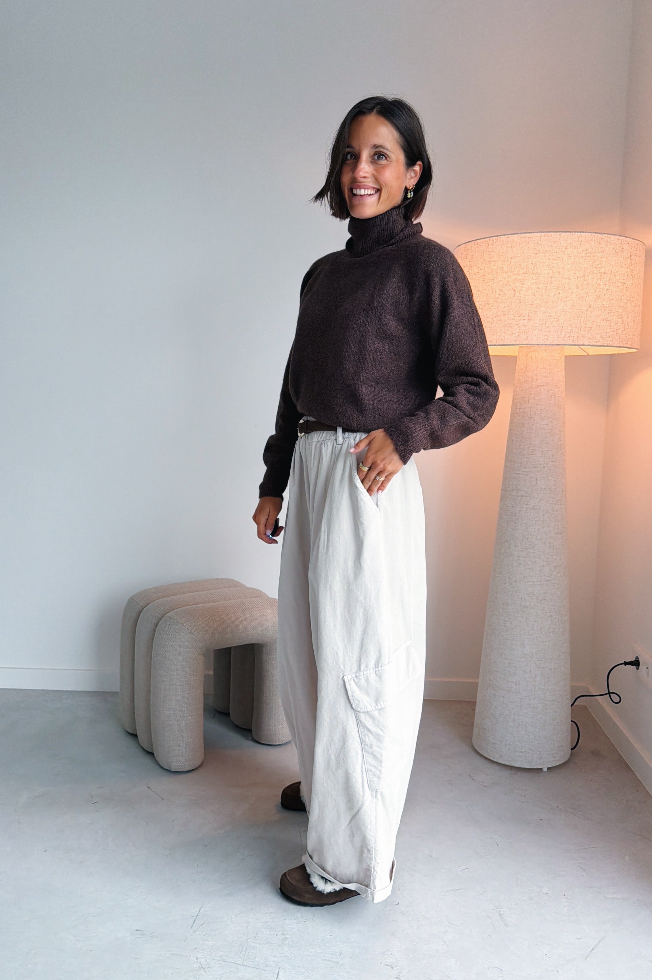 Nola cargo broek ecru