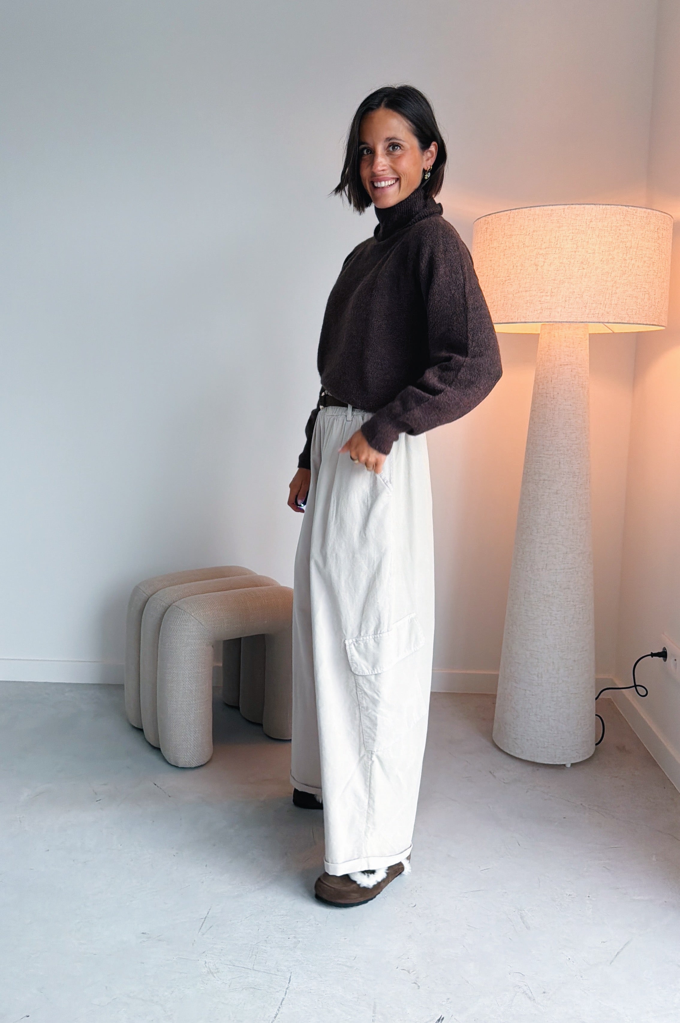 Nola cargo broek ecru