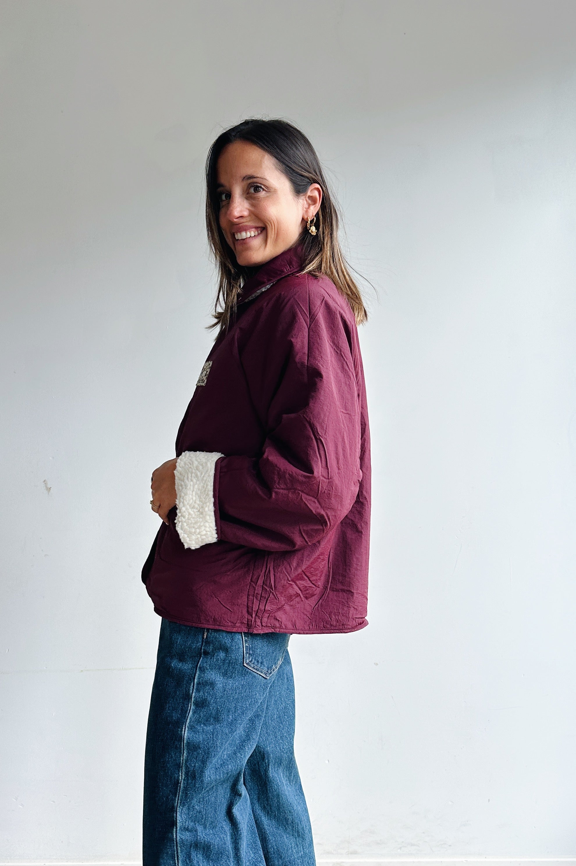 Lotta reversible jas bordeaux