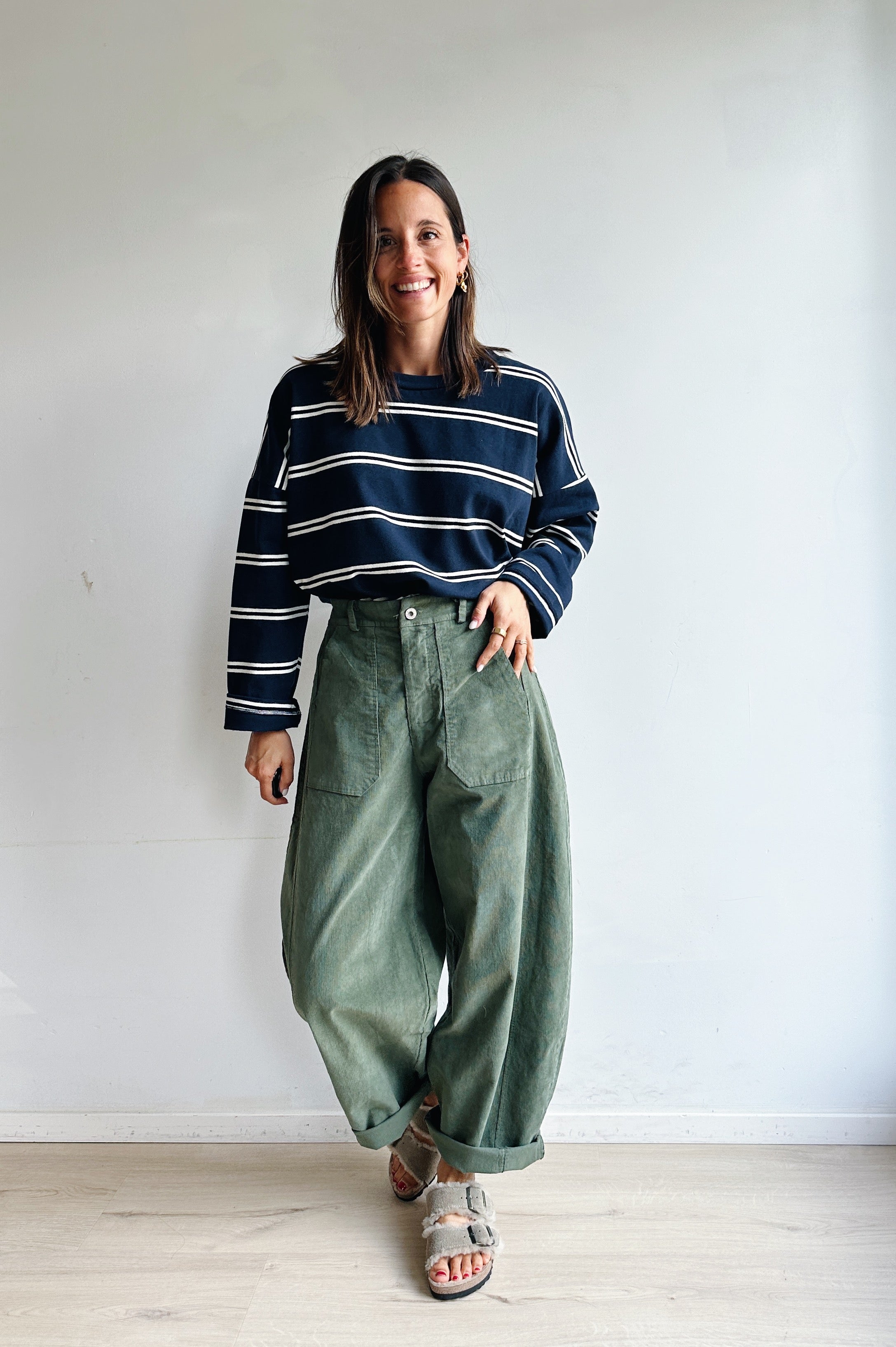 Bo barrel jeans khaki corduroy