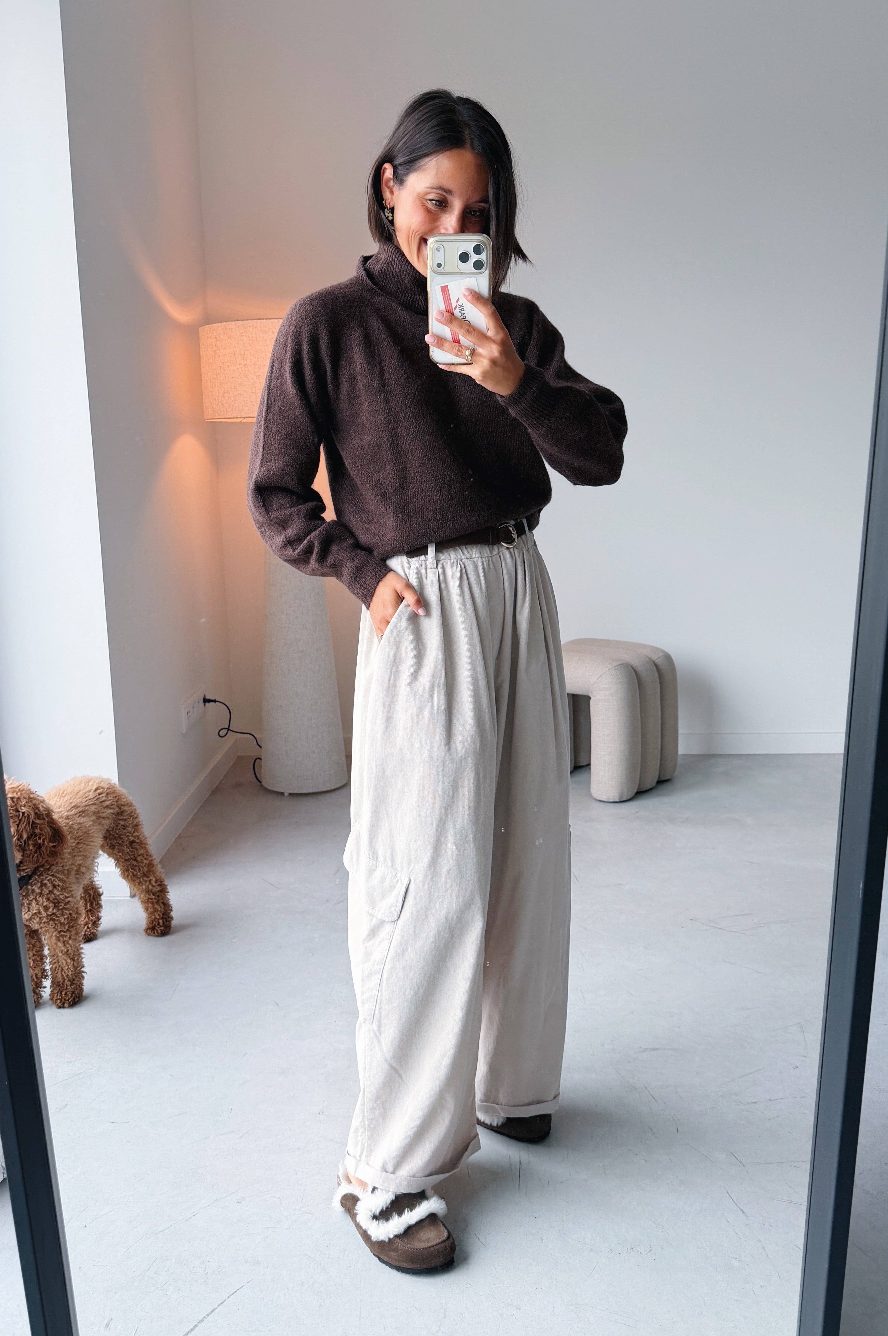 Nola cargo broek ecru