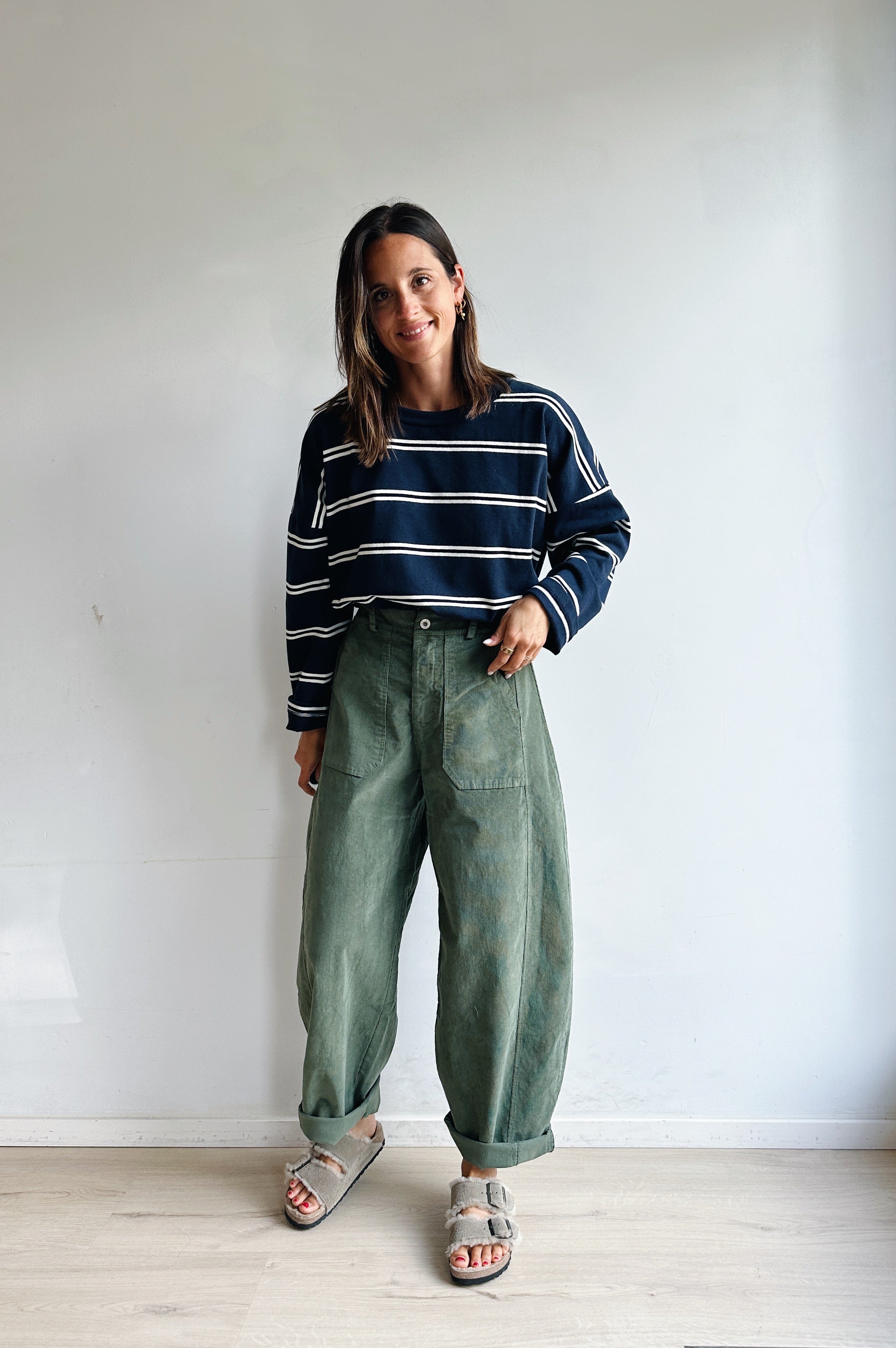 Bo barrel jeans khaki corduroy