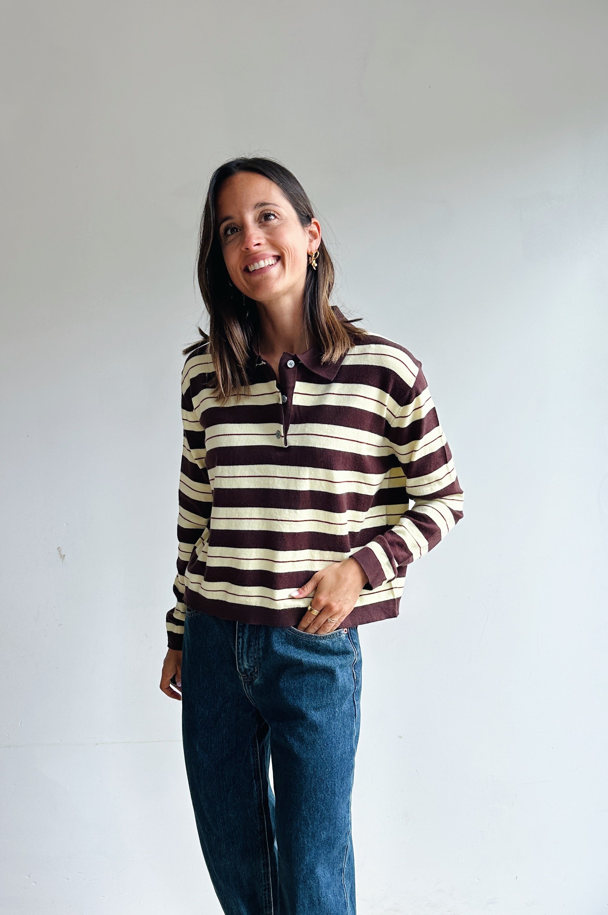 Axelle polo bruin