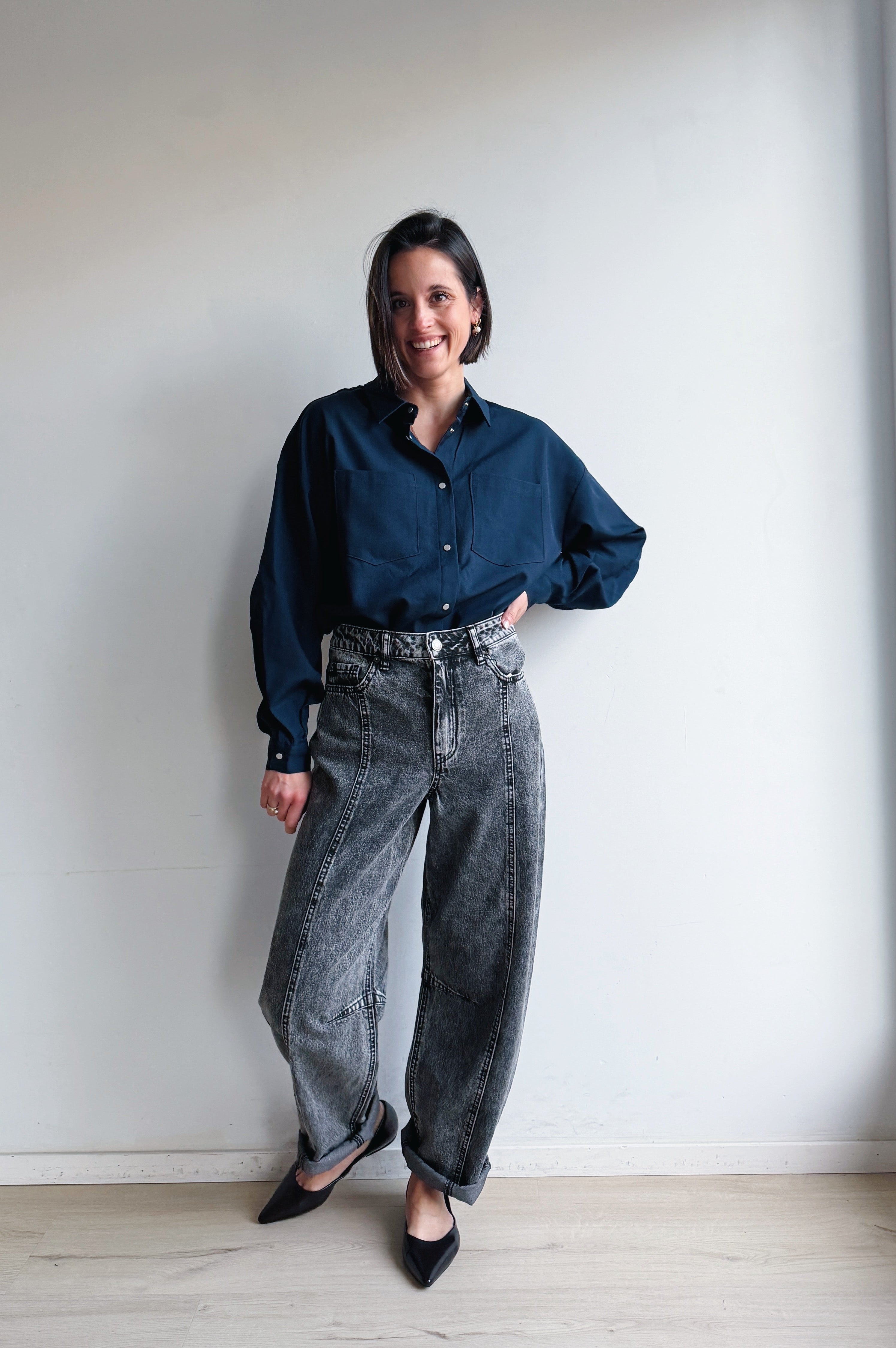 KAross barrel jeans grijs