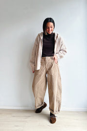 Bo barrel jeans beige corduroy