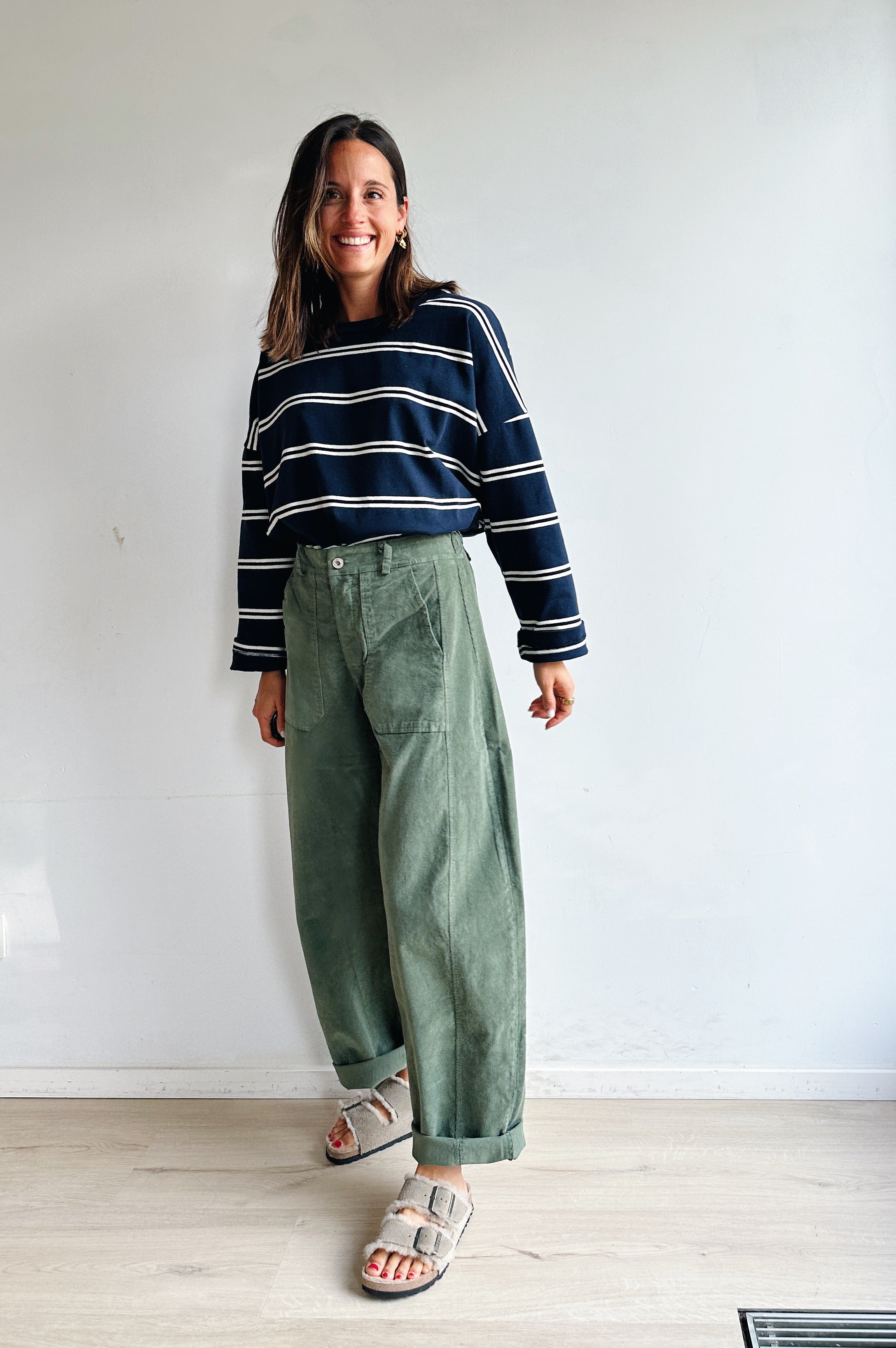 Bo barrel jeans khaki corduroy