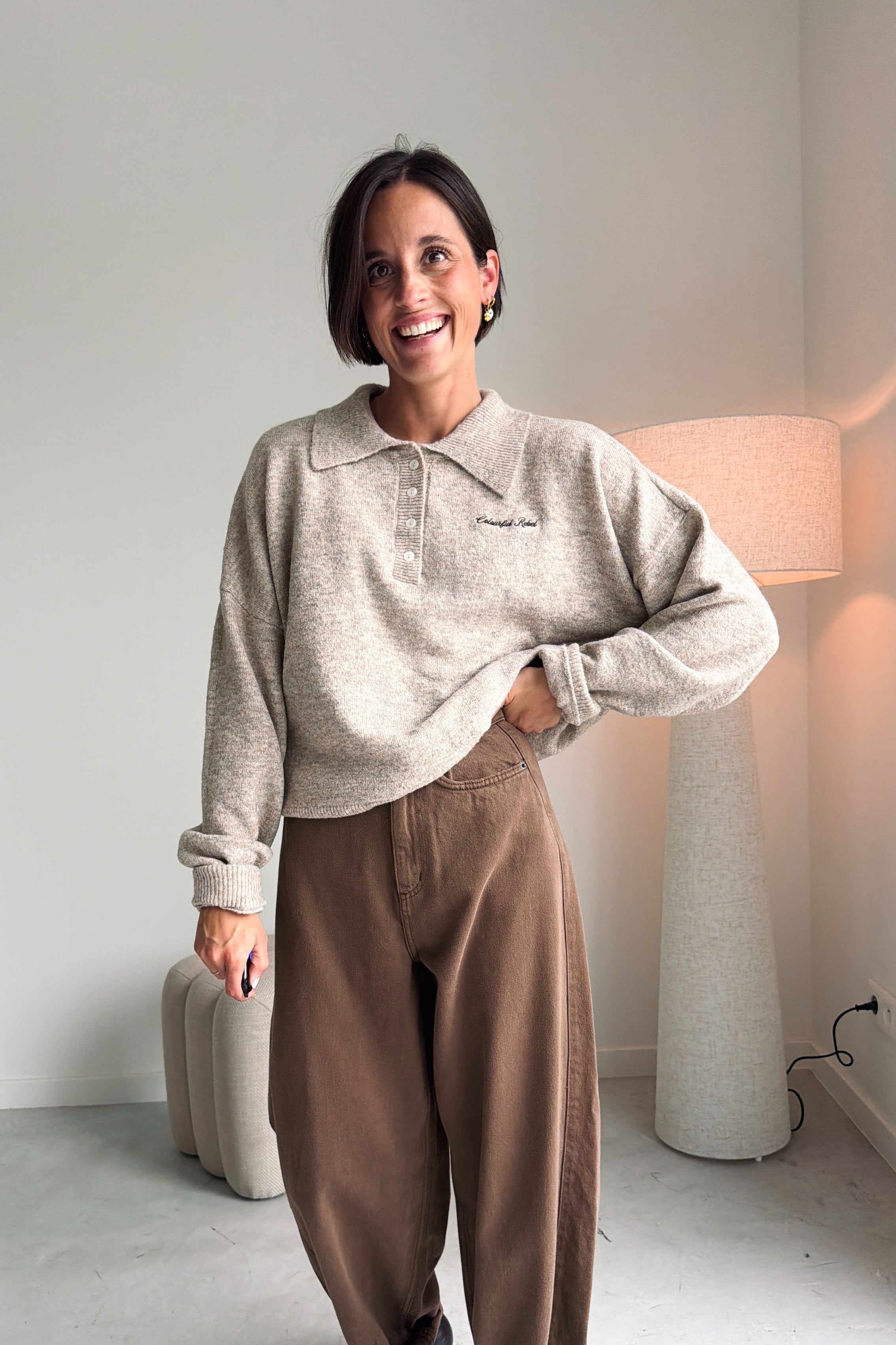 Linsey polo pull beige