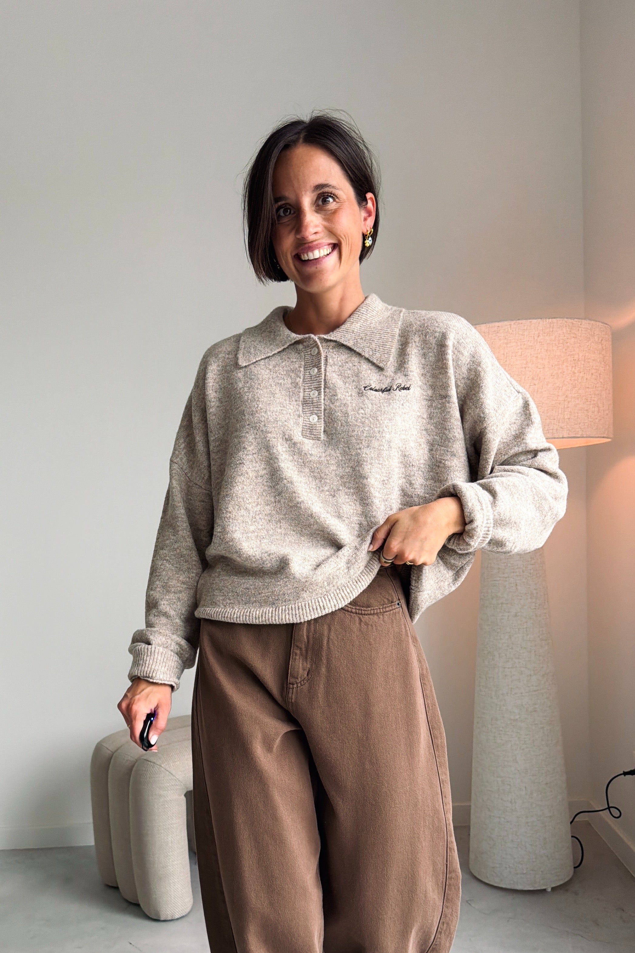 Linsey polo pull beige