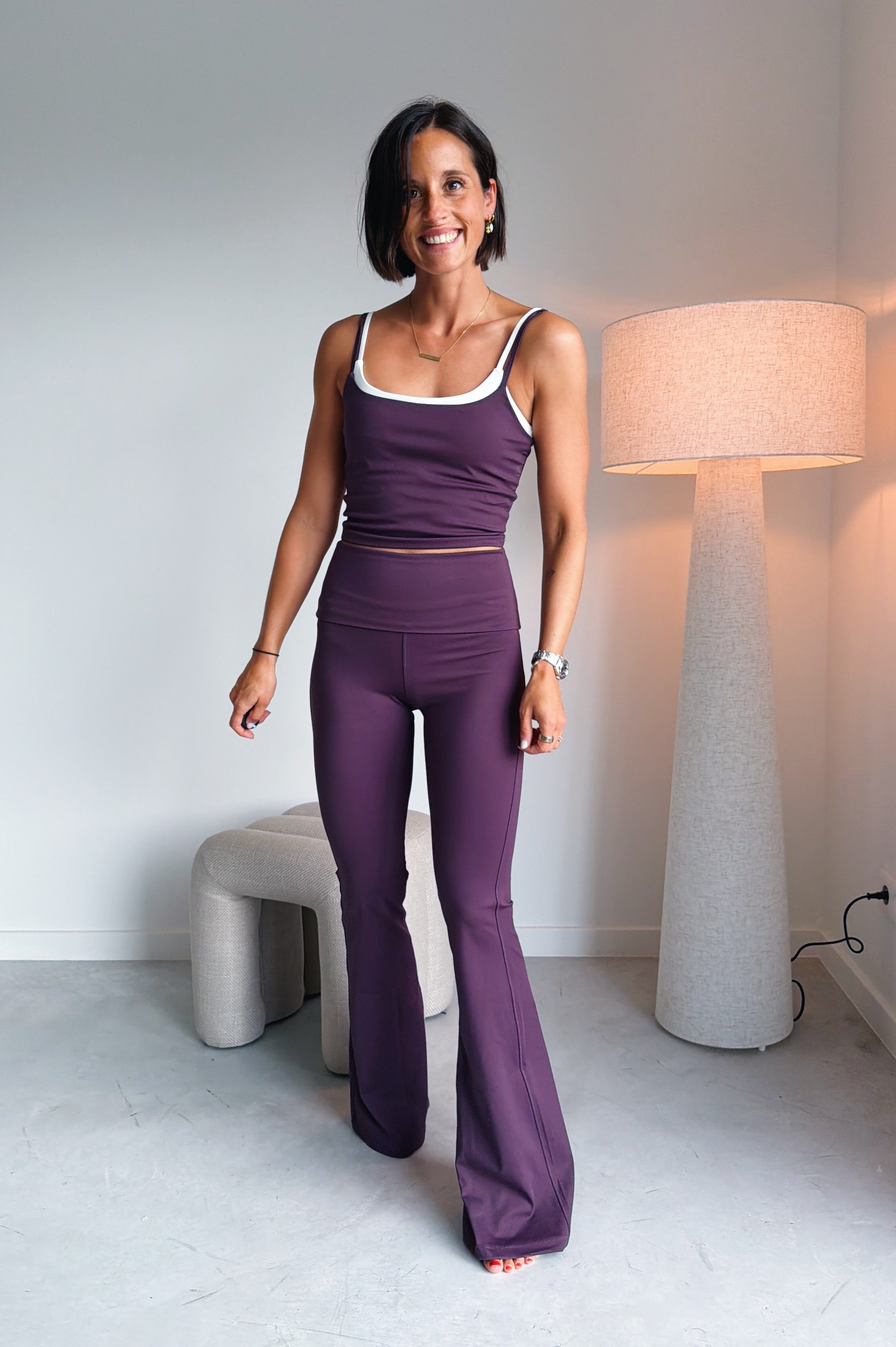 Bruna flared legging Mulberry Wine