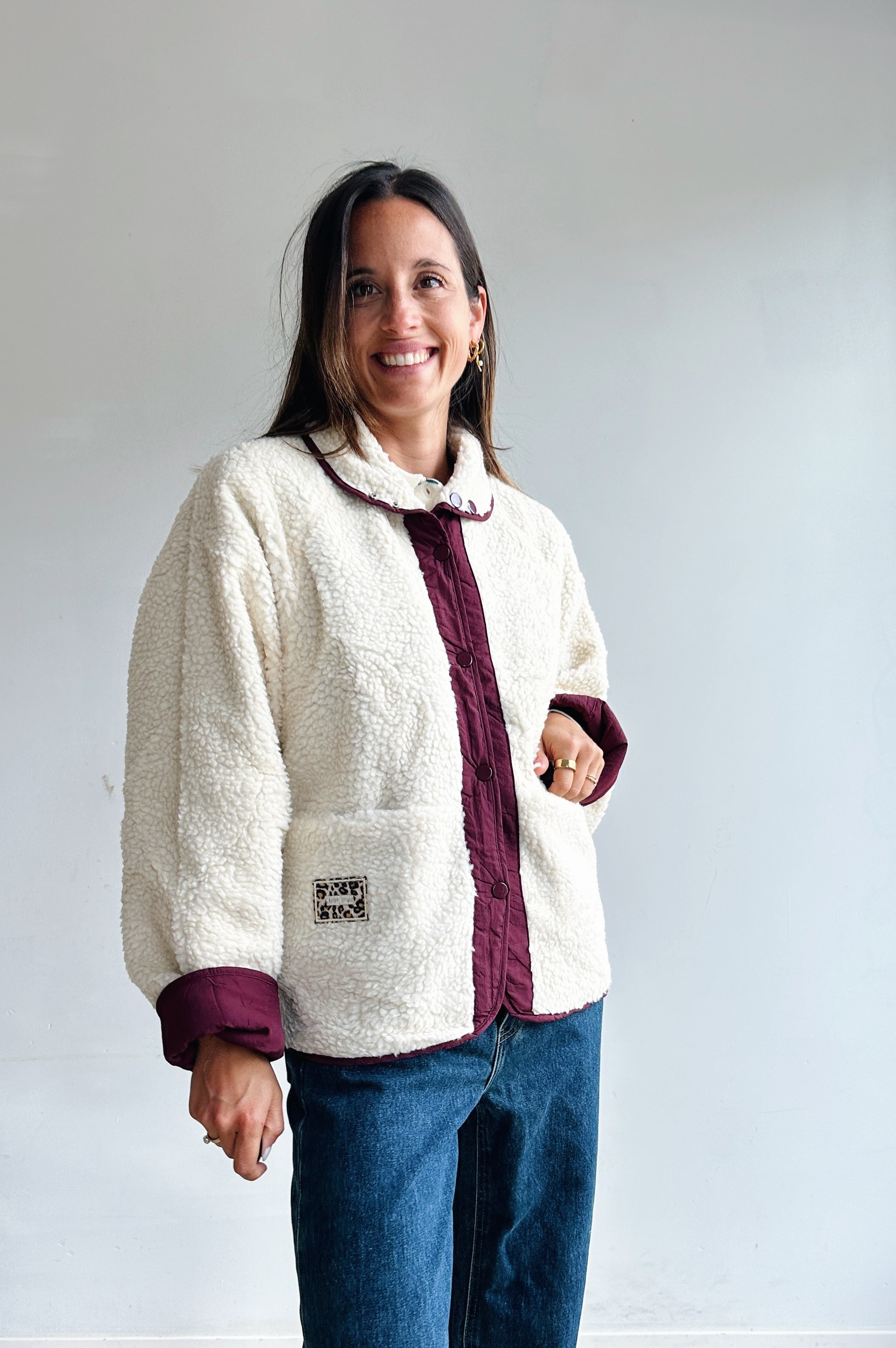 Lotta reversible jas bordeaux