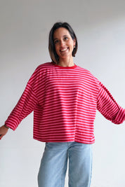 Liva longsleeve rood/roze