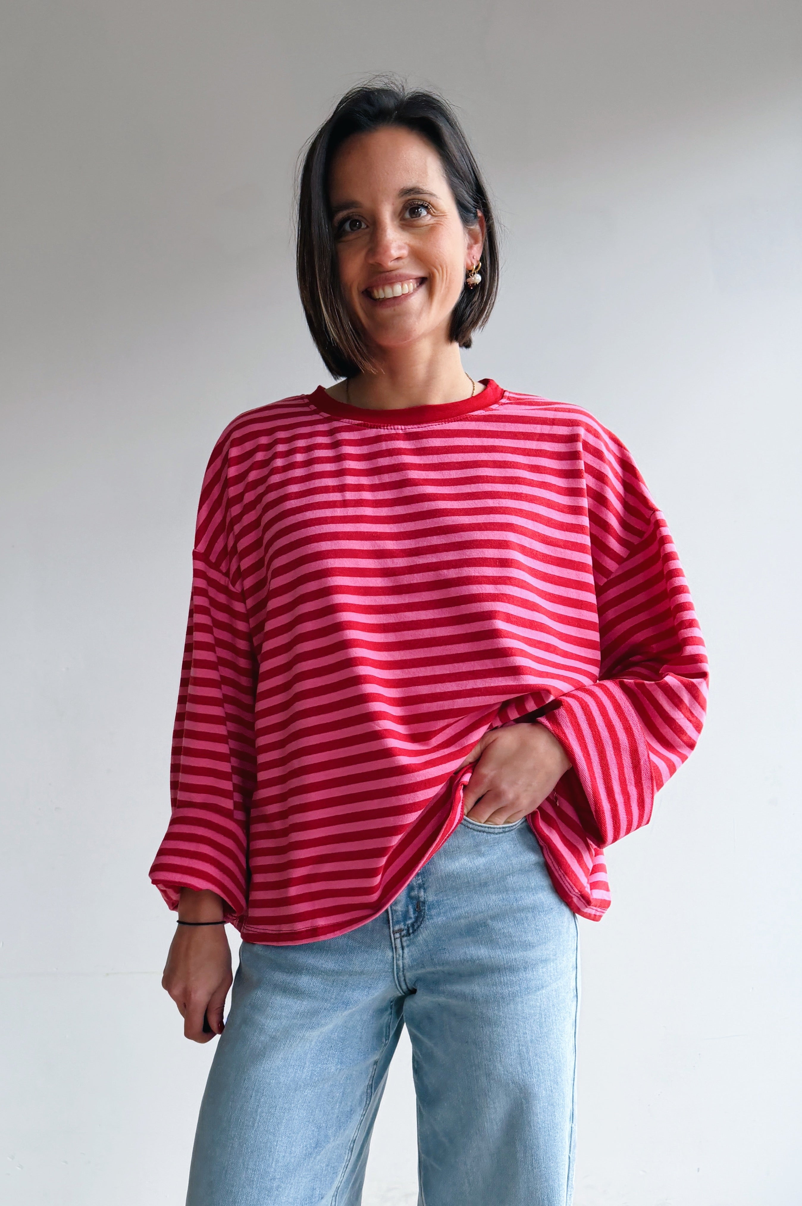 Liva longsleeve rood/roze
