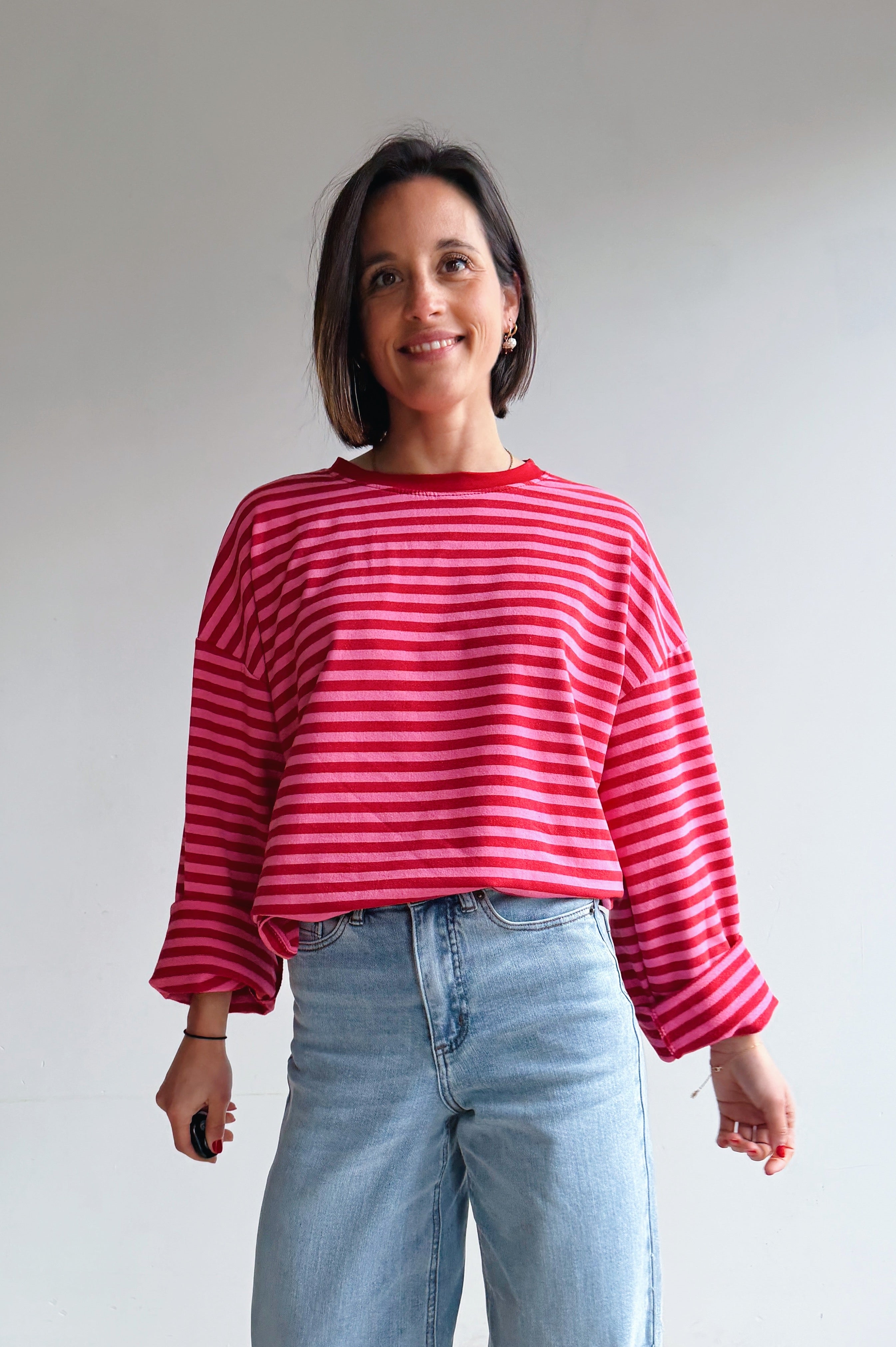 Liva longsleeve rood/roze