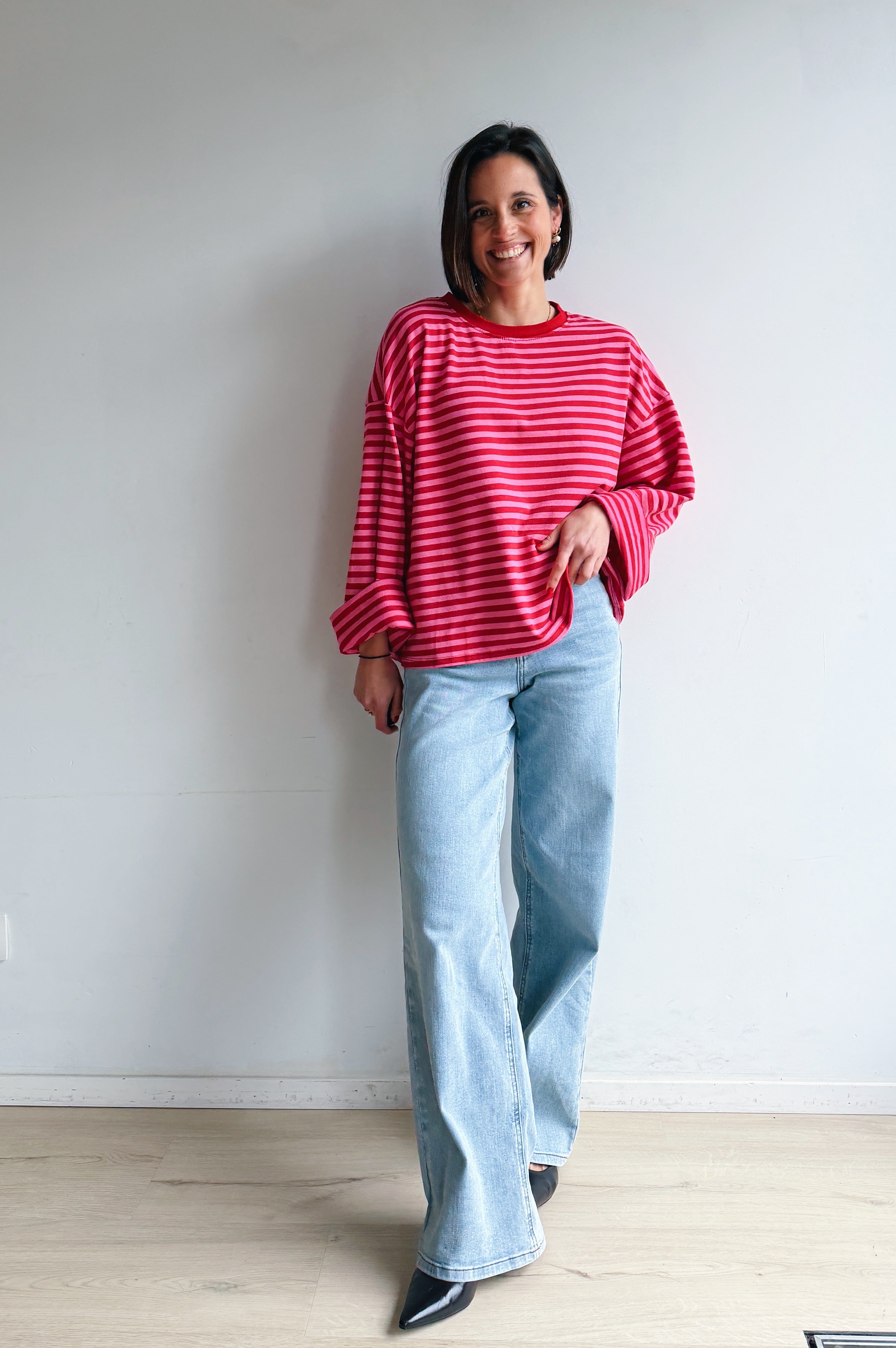 Liva longsleeve rood/roze