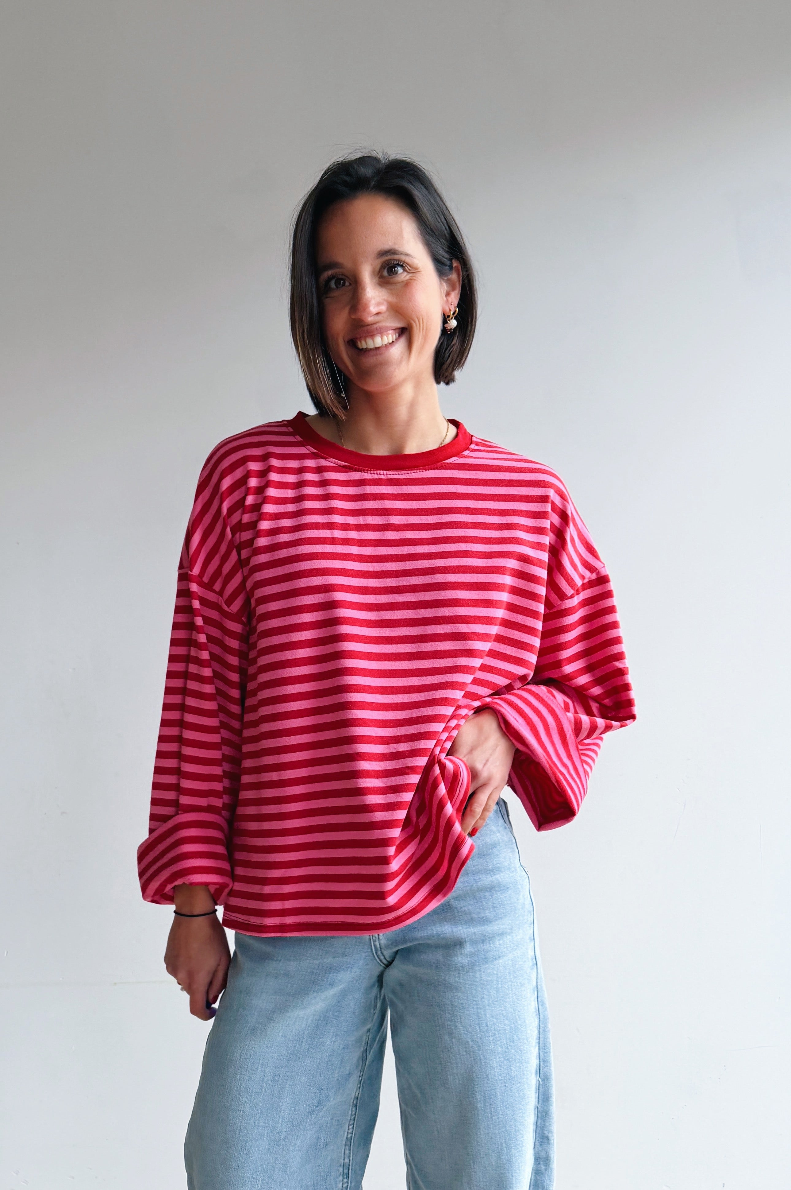 Liva longsleeve rood/roze