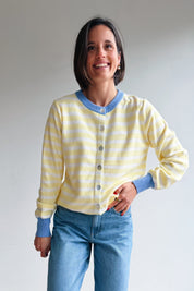 Suzanne gilet geel blauw