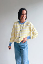 Suzanne gilet geel blauw