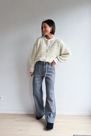 Vicky gilet grijs/geel