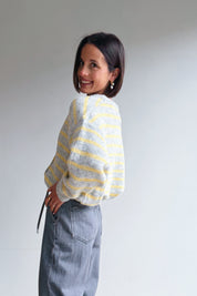 Vicky gilet grijs/geel