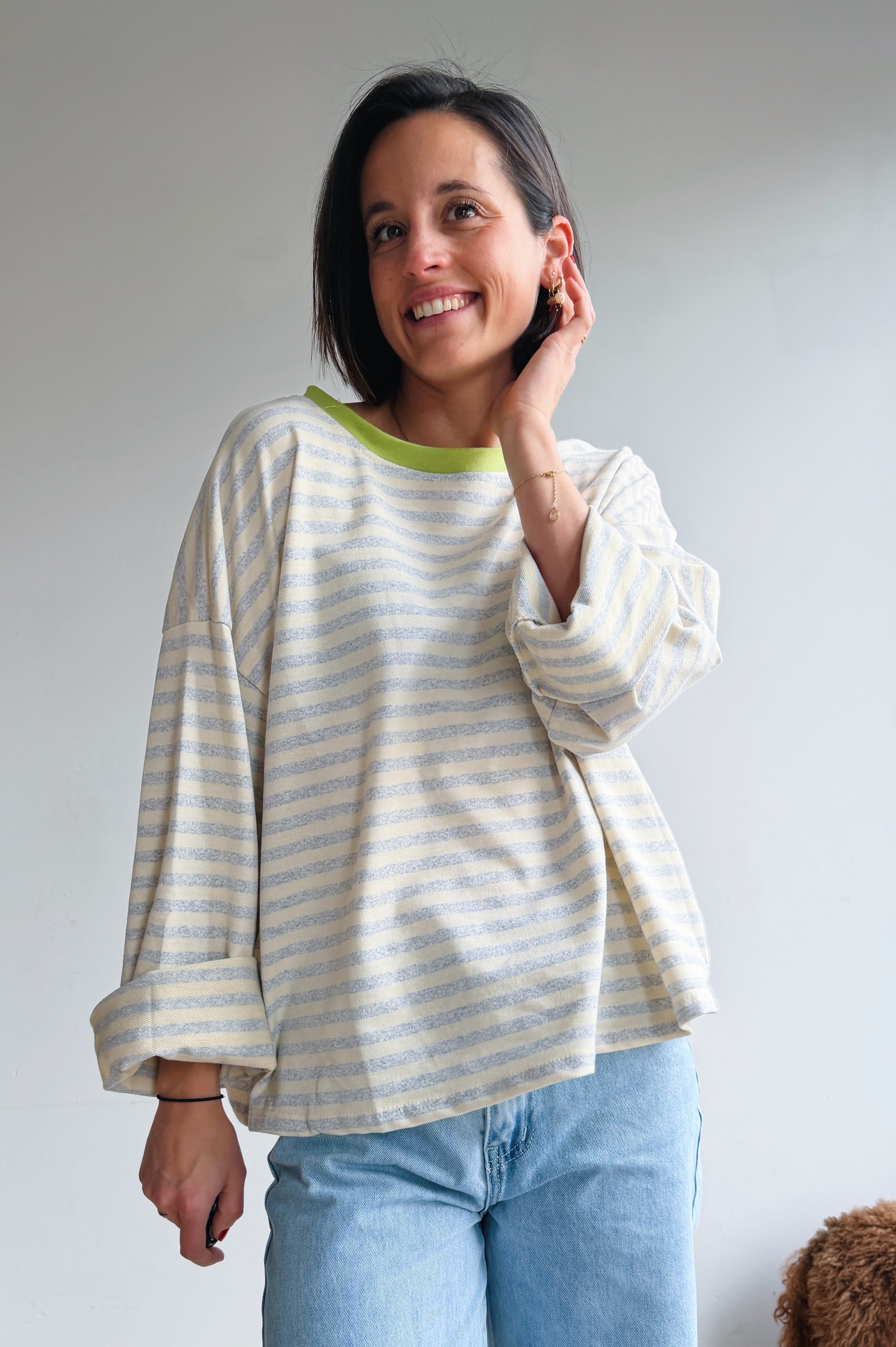 Lieva longsleeve grijs