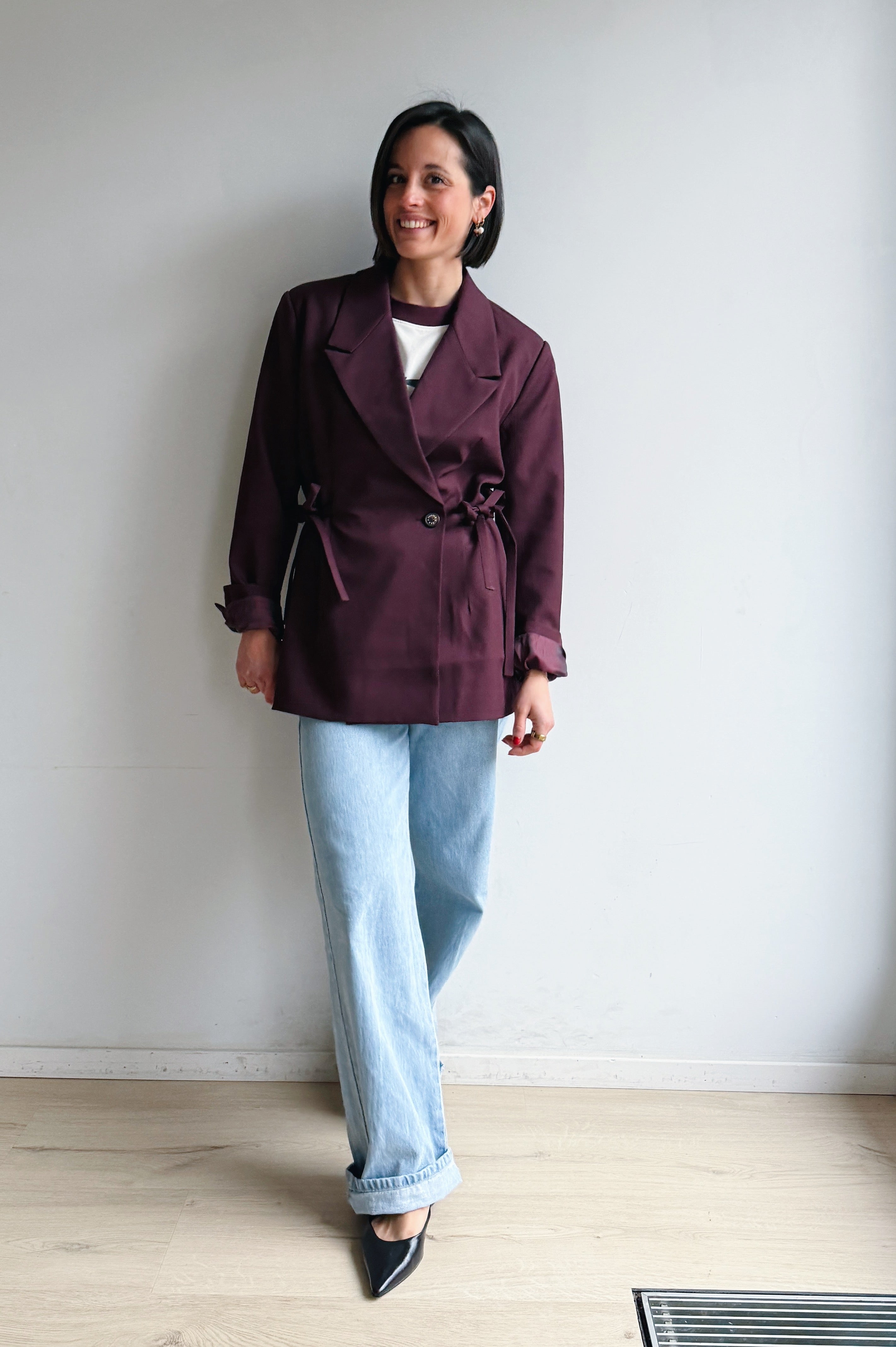 Anina blazer wijnrood