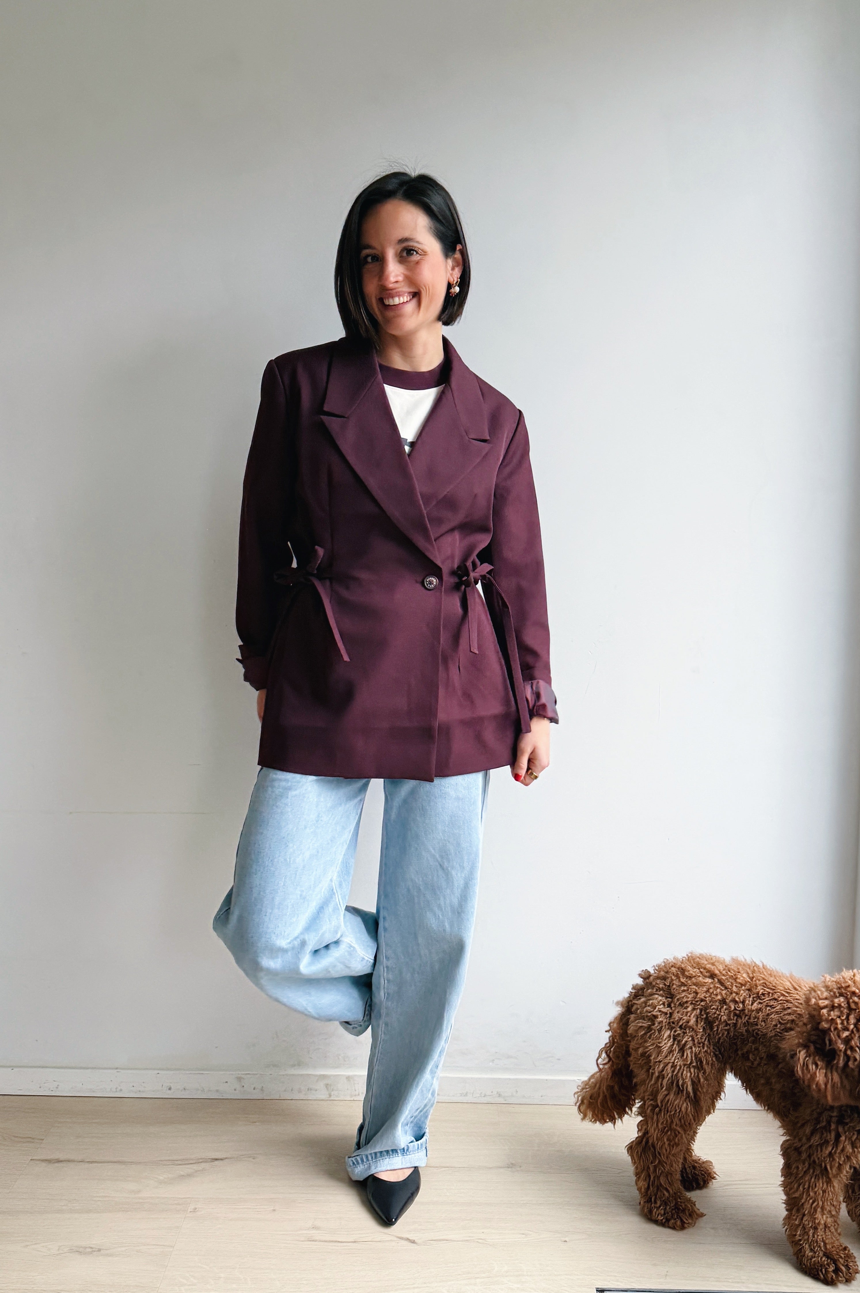 Anina blazer wijnrood