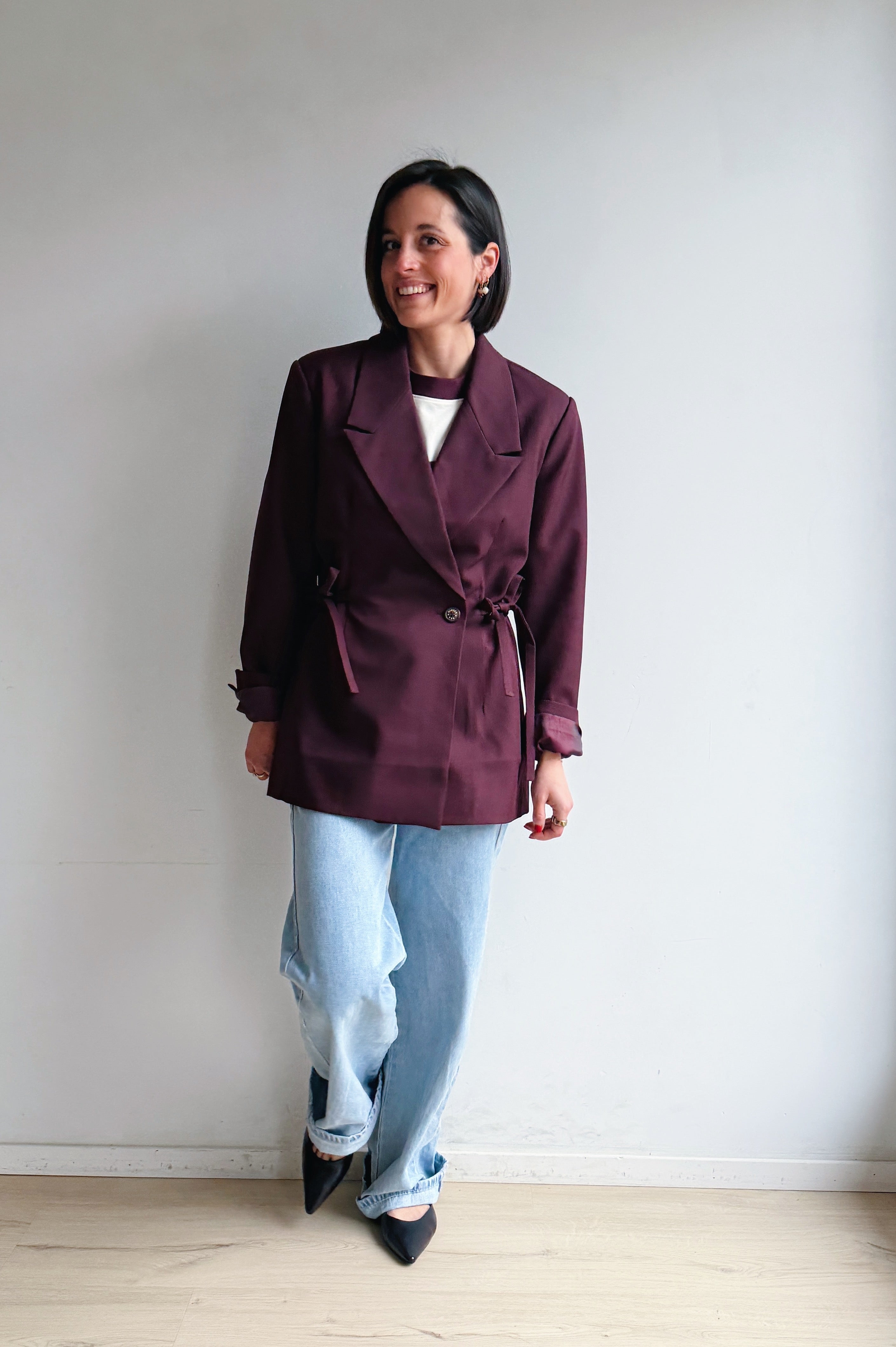 Anina blazer wijnrood